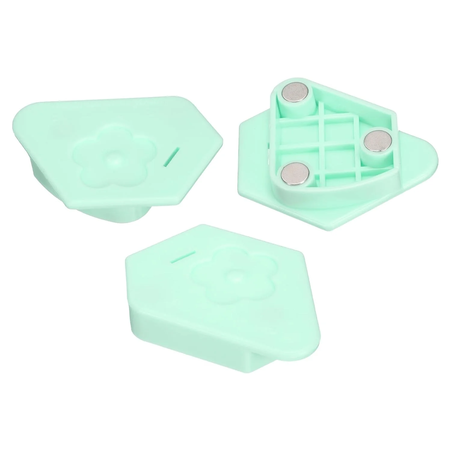 راهنمای درز مغناطیسی 3 عددی برای چرخ خیاطی، راهنمای لبه دوزی چند ضلعی 6 سانتی متری با مقیاس، ابزار اندازه گیری لبه مغناطیسی برای لوازم و لوازم جانبی خیاطی جهانی، سبز