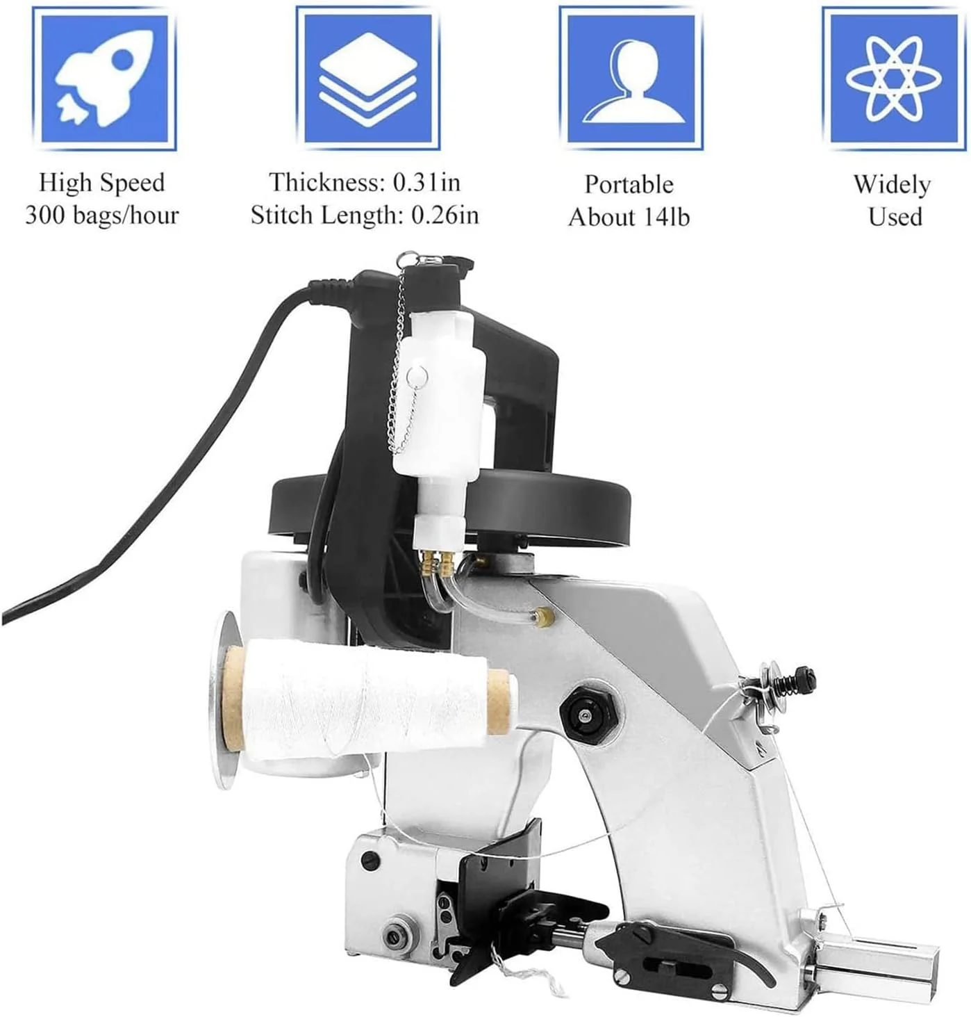 دستگاه کیسه دوزی دستی SPLIND، دستگاه دوخت و بستن کیسه صنعتی قابل حمل برای بستن و دوخت گونی، مناسب برای پوشاک، منسوجات خانگی و ماشین آلات نساجی