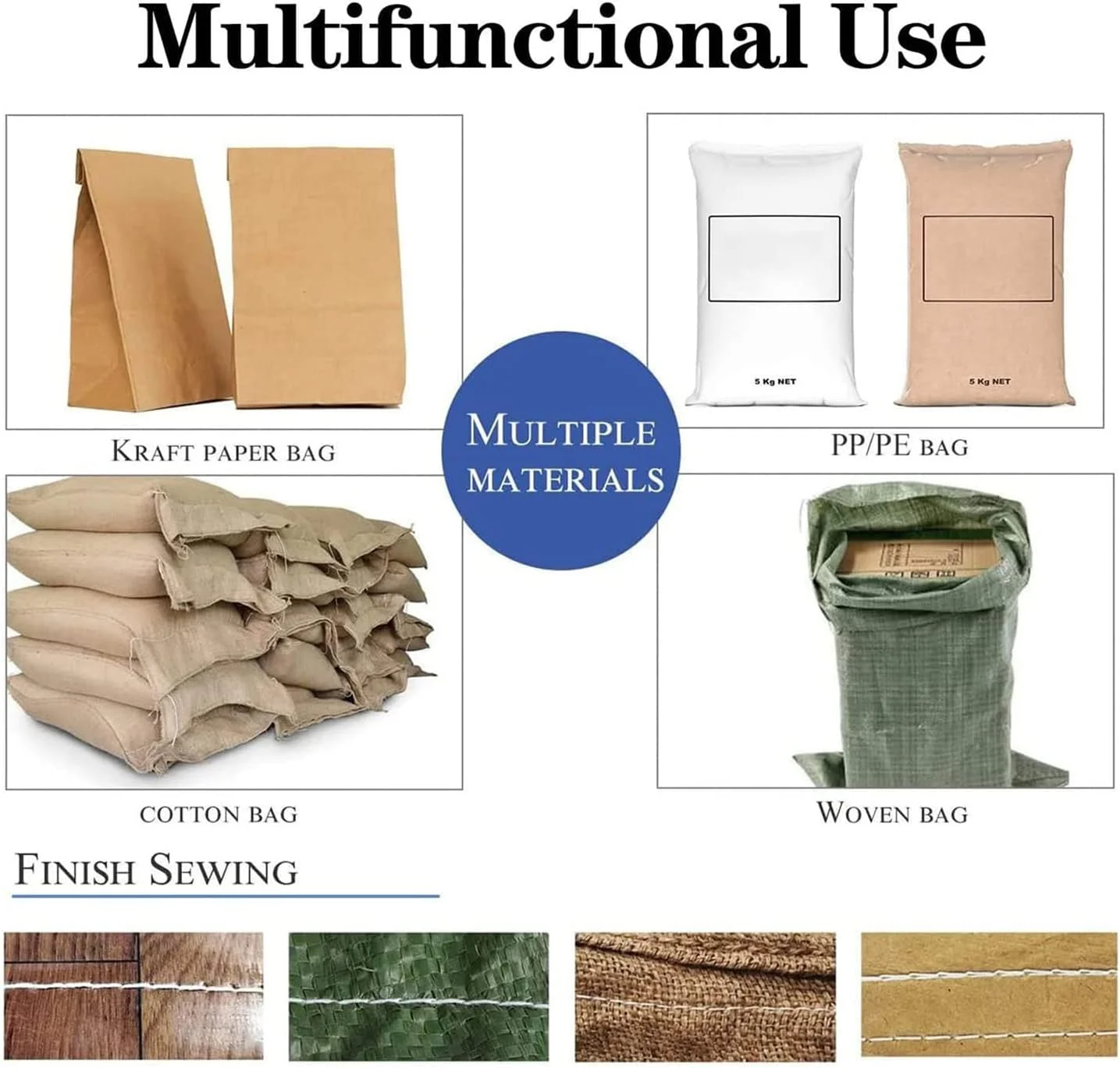 دستگاه کیسه دوزی دستی SPLIND، دستگاه دوخت و بستن کیسه صنعتی قابل حمل برای بستن و دوخت گونی، مناسب برای پوشاک، منسوجات خانگی و ماشین آلات نساجی