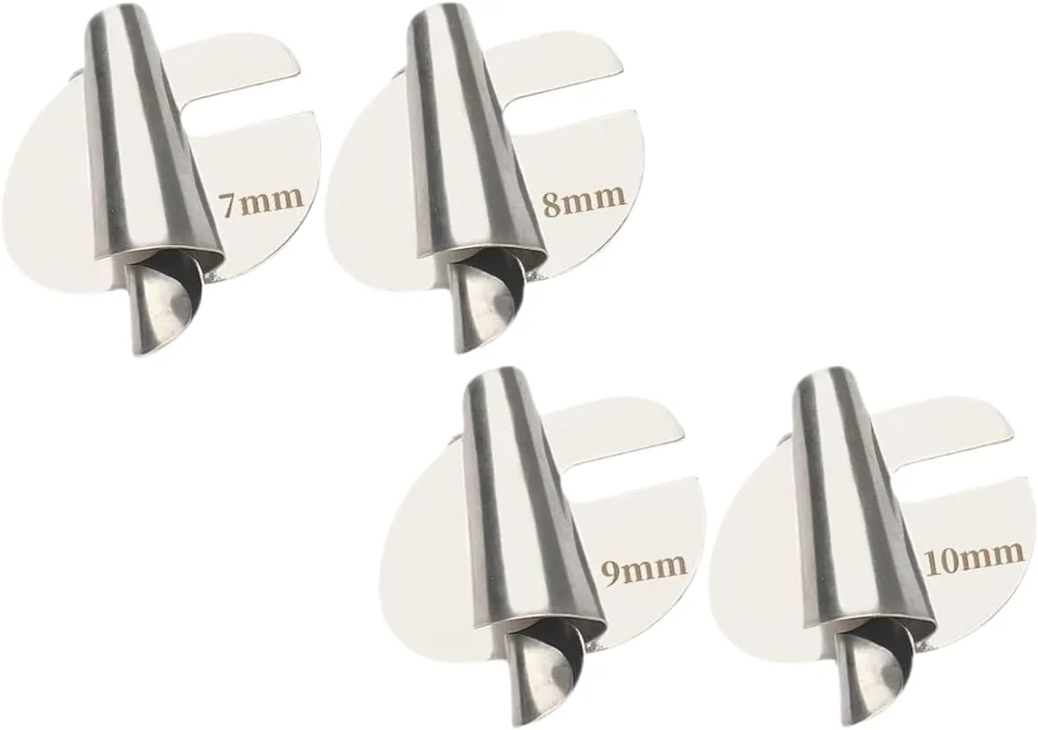 ست 4 عددی پایه لب تو (7/8/9/10 میلی متر)، پایه های باریک لبه دوزی استیل ضد زنگ، لوازم جانبی چرخ خیاطی برای مصارف خانگی، DIY و چرخ خیاطی های صنعتی