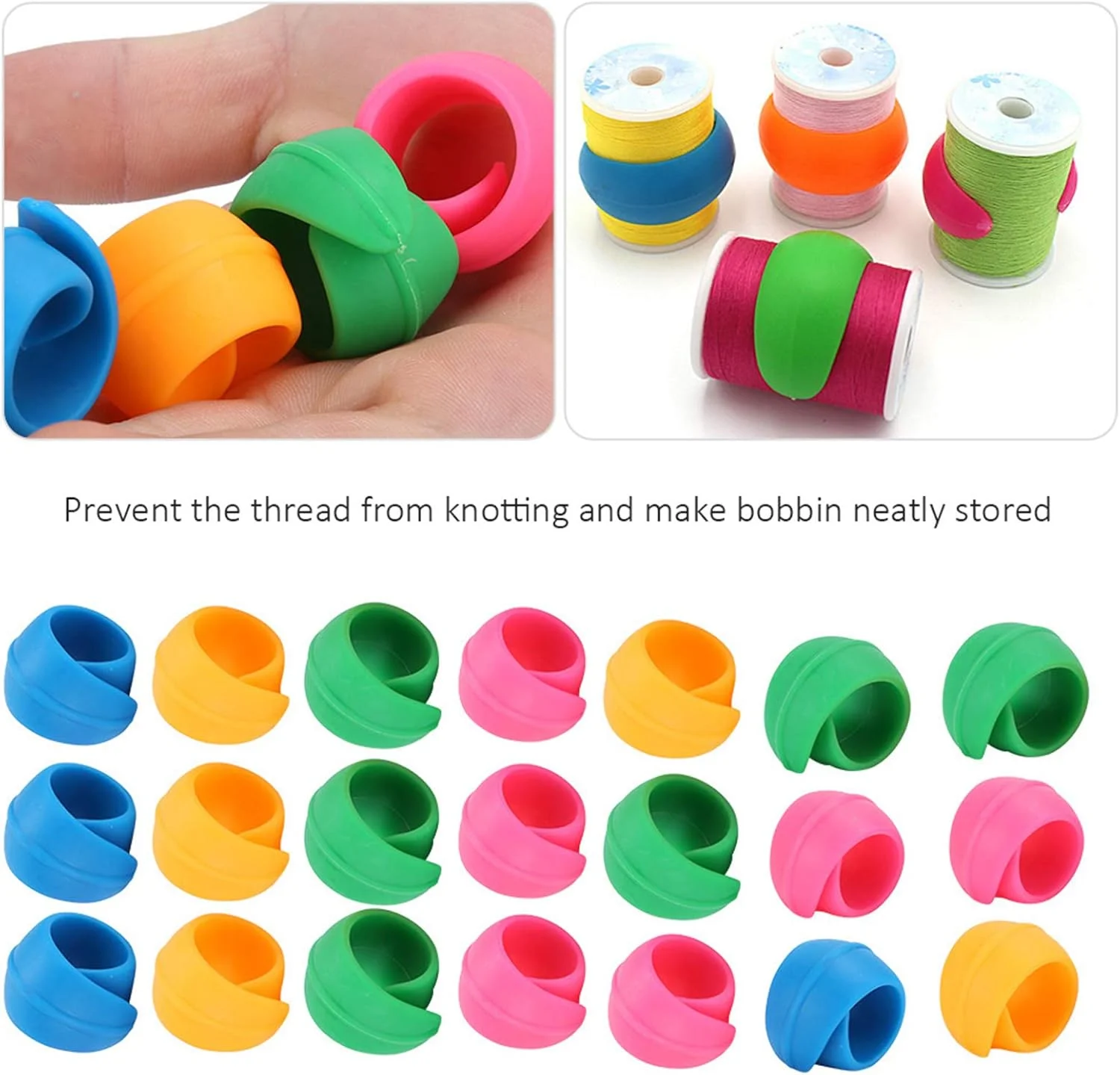 نگهدارنده قرقره نخ، 48 عدد محافظ سیلیکونی قرقره نخ، سازمان دهنده نگهدارنده ماسوره برای چرخ خیاطی