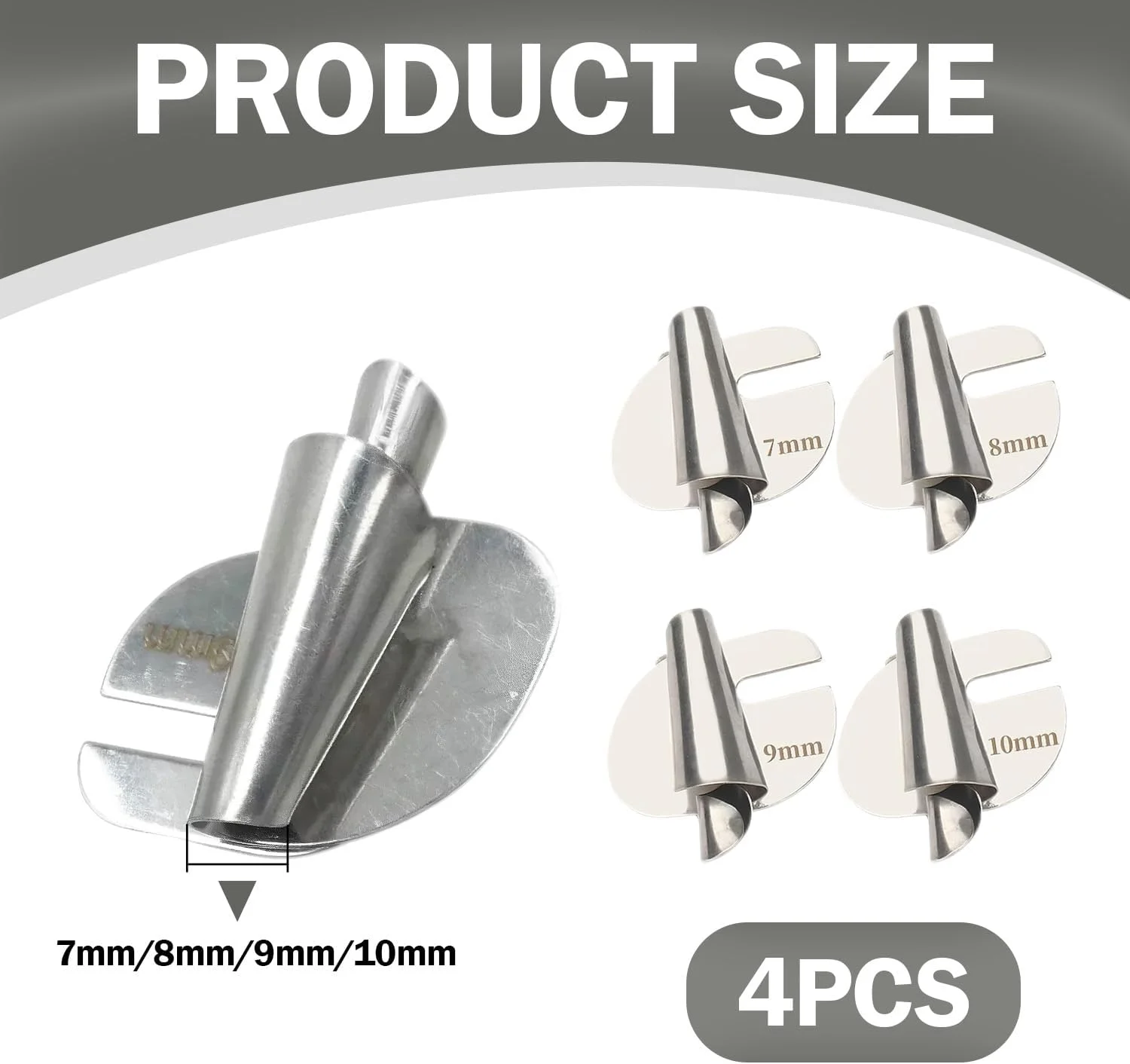 ست 4 عددی پایه لب تو (7/8/9/10 میلی متر)، پایه های باریک لبه دوزی استیل ضد زنگ، لوازم جانبی چرخ خیاطی برای مصارف خانگی، DIY و چرخ خیاطی های صنعتی
