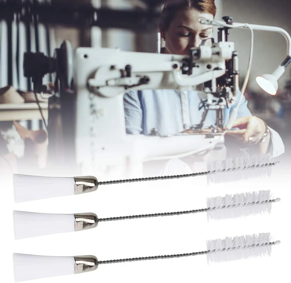 10 عدد برس تمیز کننده نایلونی استیل دو سر، لوازم جانبی چرخ خیاطی چند منظوره