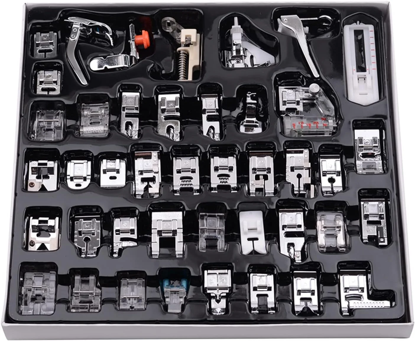 مجموعه ۴۲ عددی پایه های چرخ خیاطی استیل ضد زنگ برای ژانومه، برادر، سینگر، کیت تعمیر