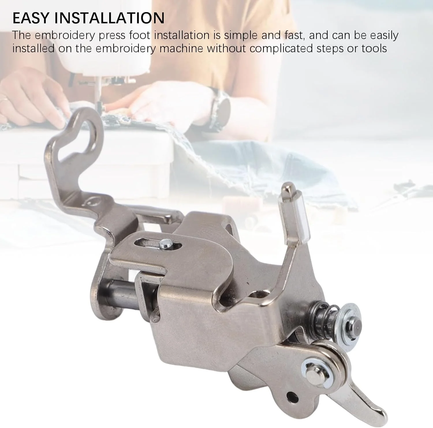 پایه رفو استیل ضد زنگ نصب آسان پایه فشاری چرخ خیاطی برای CE8100، وصله کاری برای چرخ خیاطی های SE425، پایه های گلدوزی رفو آداپتور NSK