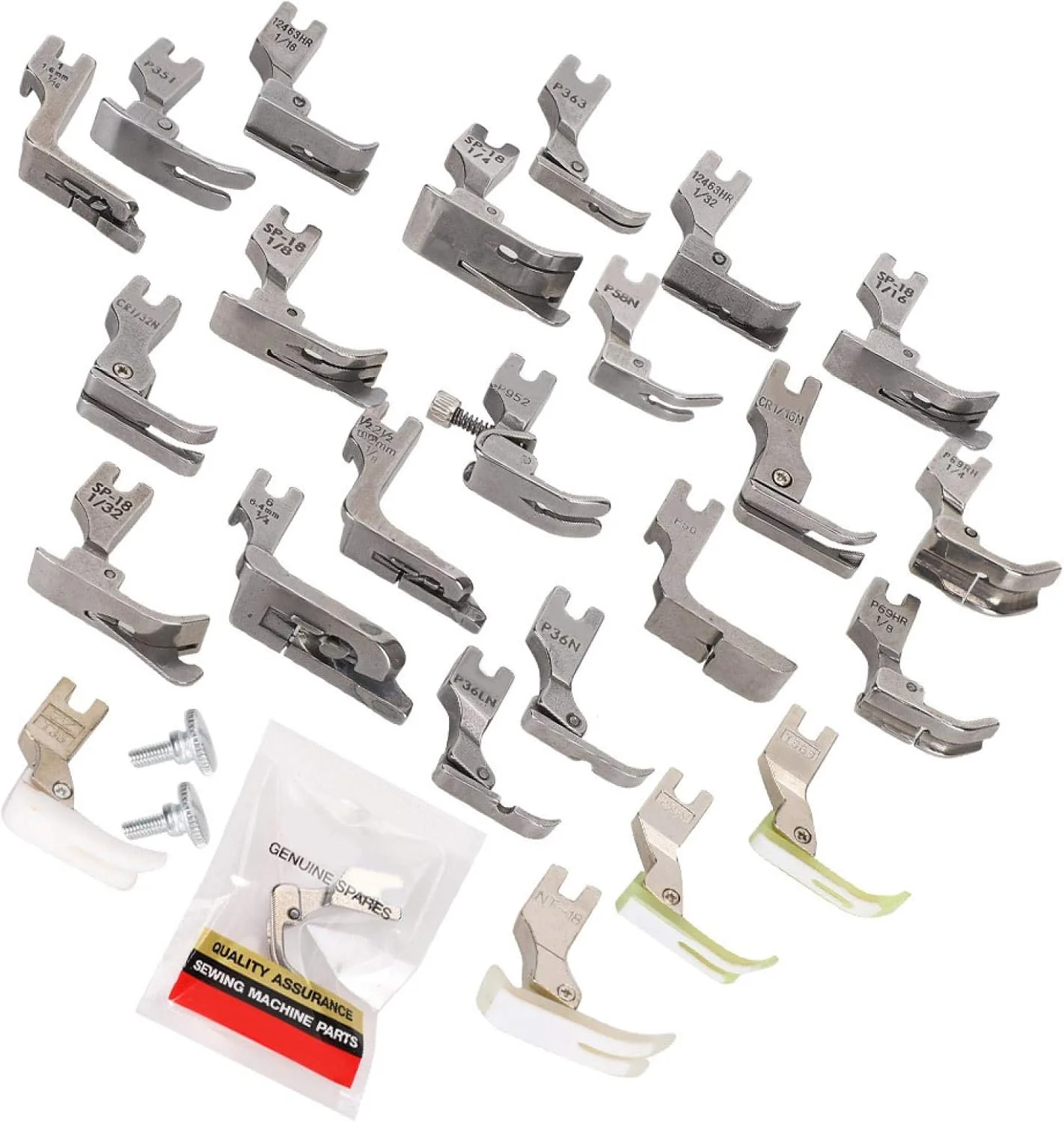 ست پایه های چرخ خیاطی، استیل ضد زنگ، چند منظوره برای چرخ خیاطی های خانگی، ست 25 عددی به همراه 2 پیچ