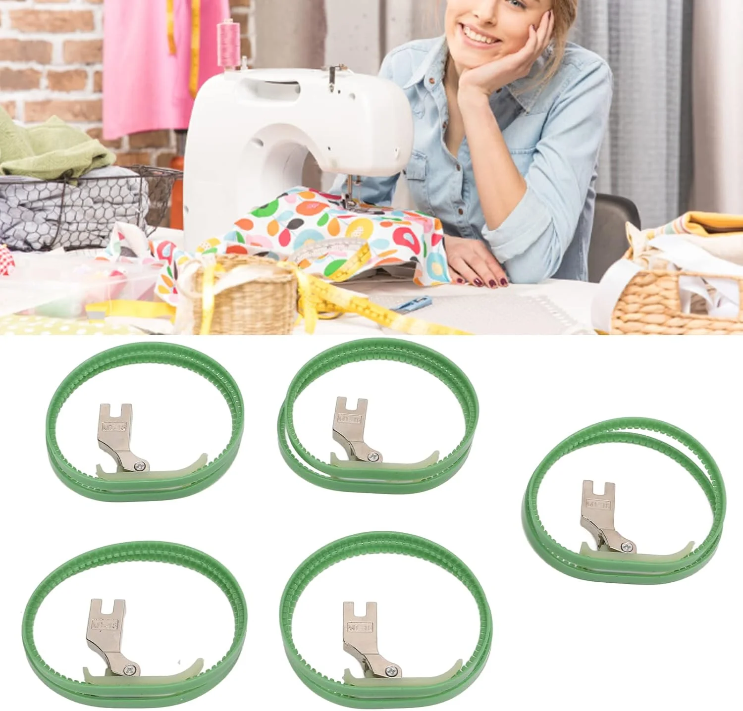 پایه های دو حلقه ای چرخ خیاطی، 5 عددی، جنس استیل ضد زنگ، مناسب برای تعویض و تعمیر چرخ خیاطی های یونیورسال