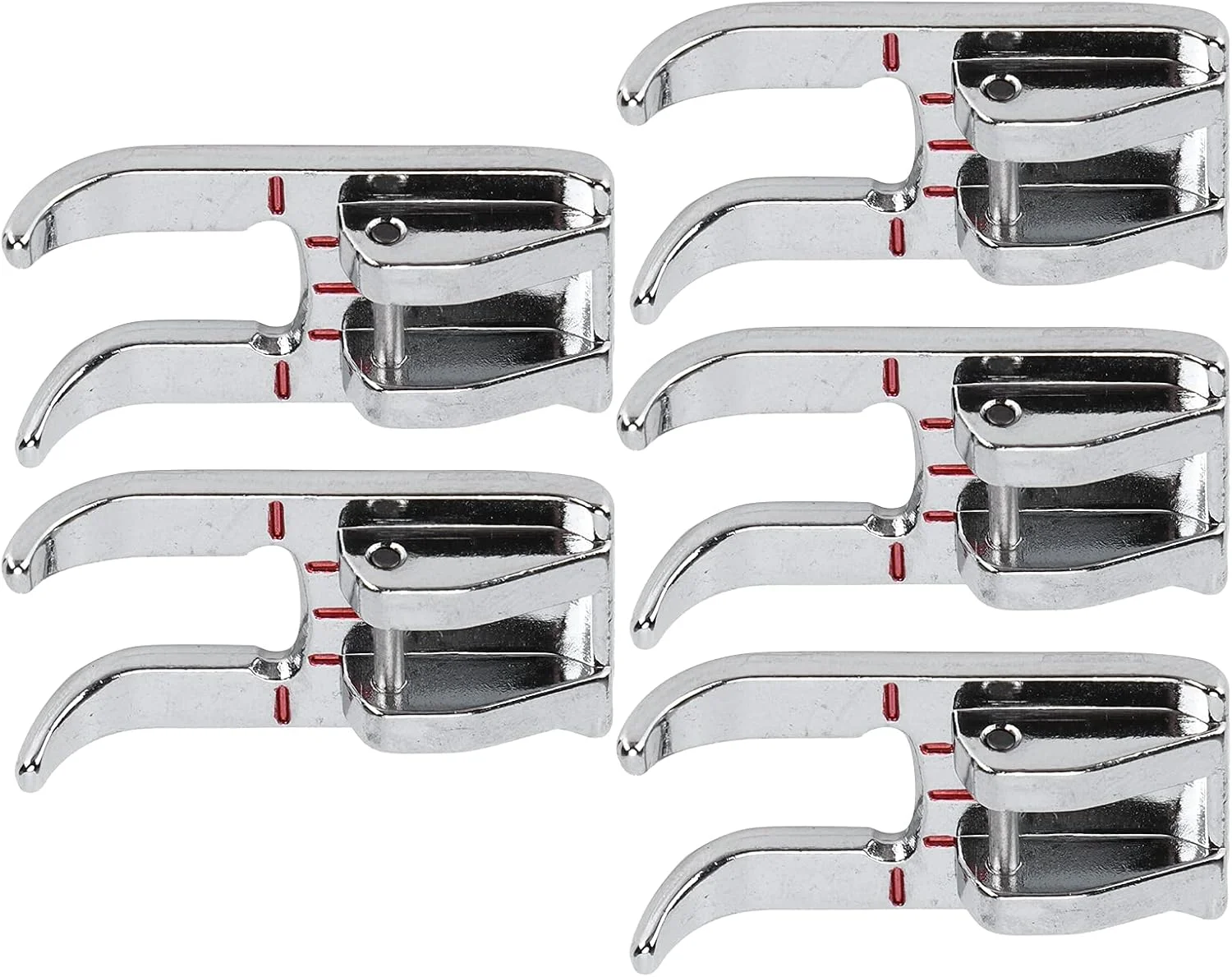 پایه دوخت ساتن GAESHOW، 5 عددی، استیل ضد زنگ، چند منظوره، مناسب برای چرخ خیاطی های خانگی، لوازم جانبی پایه فشاری