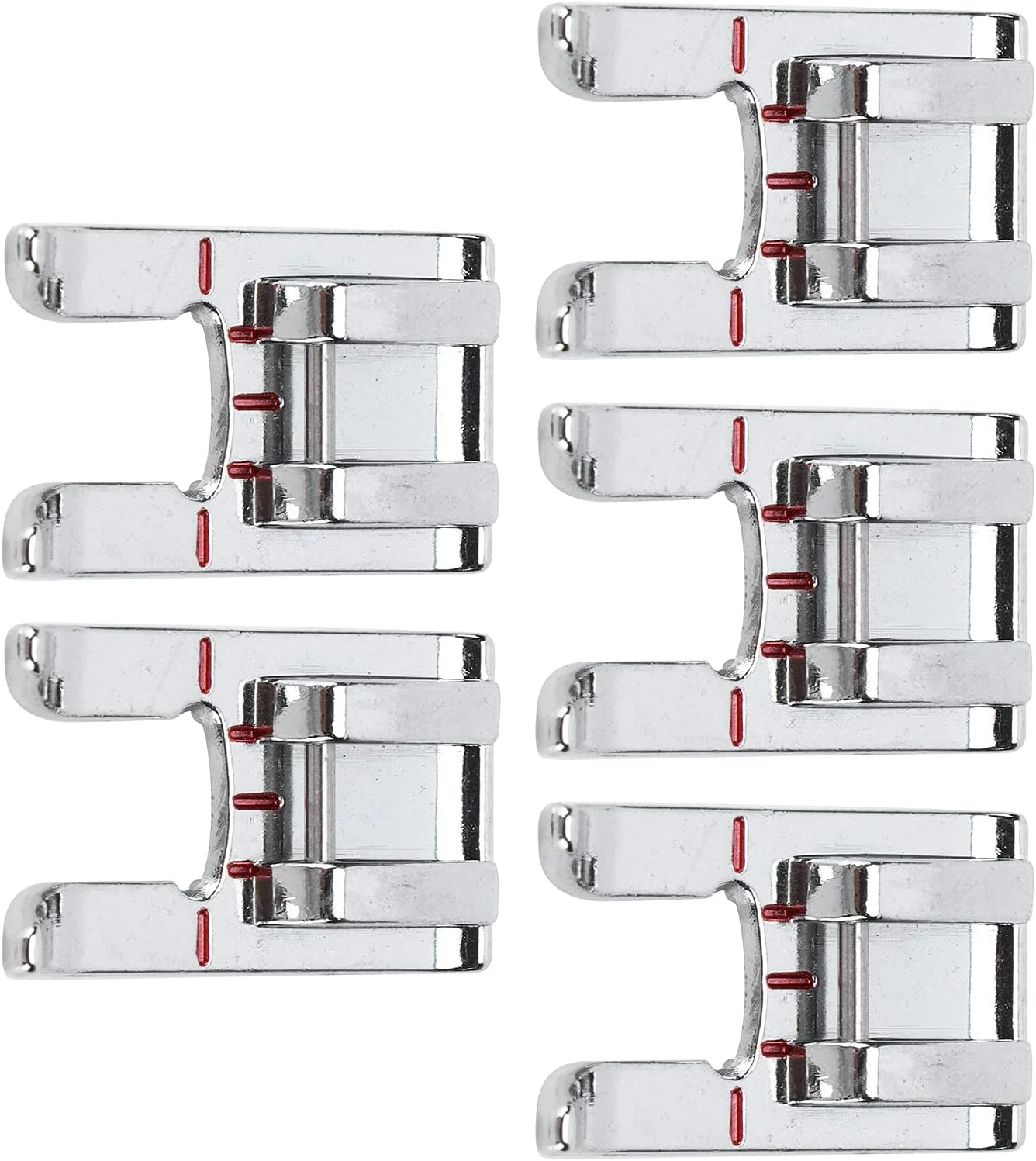 پایه دوخت ساتن GAESHOW، 5 عددی، استیل ضد زنگ، چند منظوره، مناسب برای چرخ خیاطی های خانگی، لوازم جانبی پایه فشاری