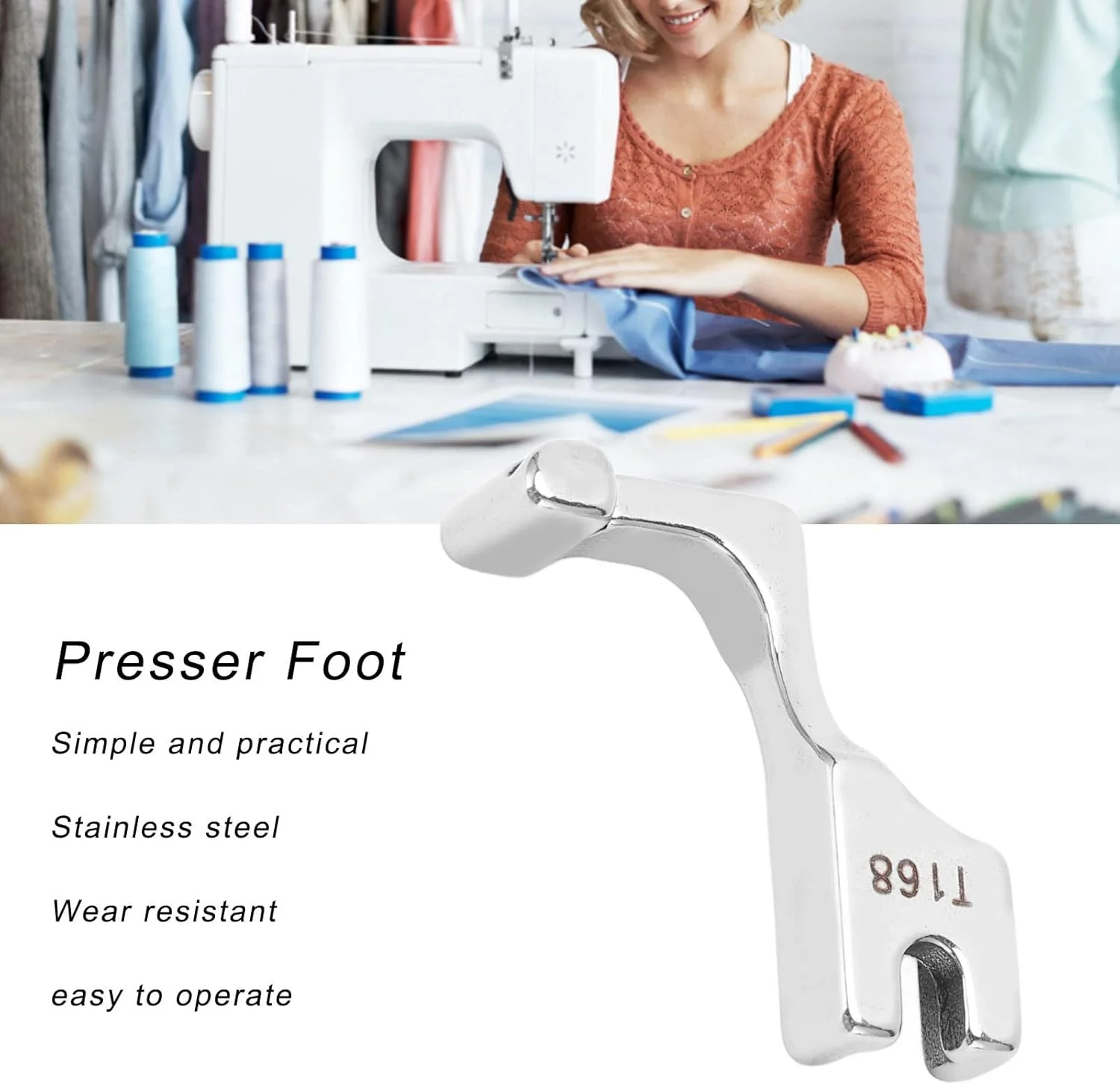 پایه دوخت استیل ضد زنگ، کارکرد آسان، ظاهر براق، جایگزینی عالی برای پایه دوخت چرخ خیاطی صنعتی