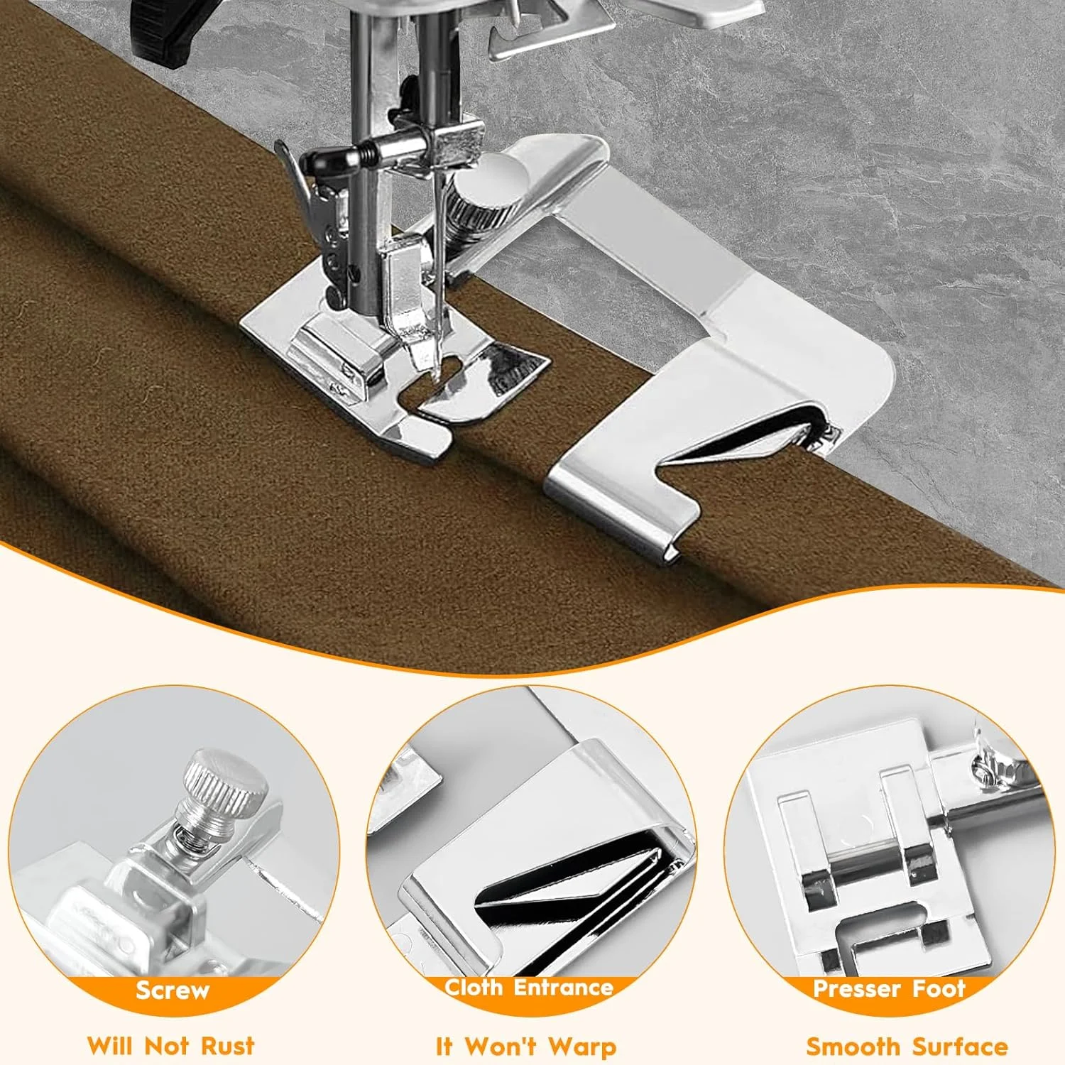 ۶ عدد پایه دوخت، پایه فشار دهنده چرخ خیاطی استیل ضد زنگ، پایه چرخ خیاطی، پایه لب تو سازگار با Brother Singer, W6, Elina, Janome, Pfaff