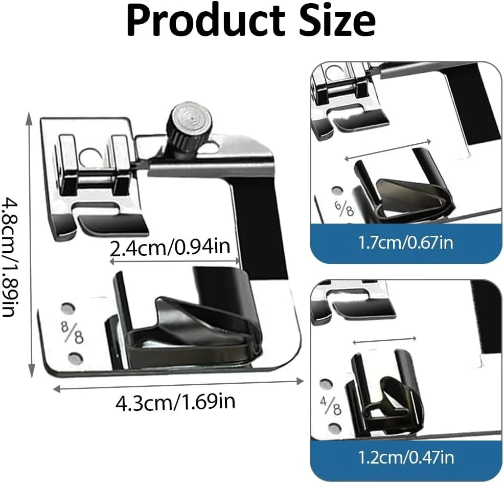 ست ۳ عددی پایه لب تو فولادی ضد زنگ - پایه های لب تو 4/8 6/8 8/8 اینچی برای Brother Singer Janome - لوازم جانبی چرخ خیاطی برای پروژه های خیاطی خانه و آشپزخانه (نقره ای؛ 3 عدد)
