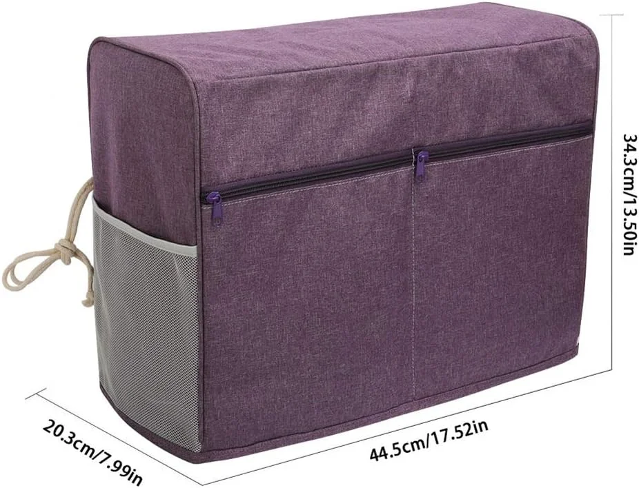 روکش ضد گرد و غبار چرخ خیاطی با 3 جیب، ضد آب، روکش ضد گرد و غبار برای چرخ خیاطی و لوازم جانبی، مشکی طرح دار