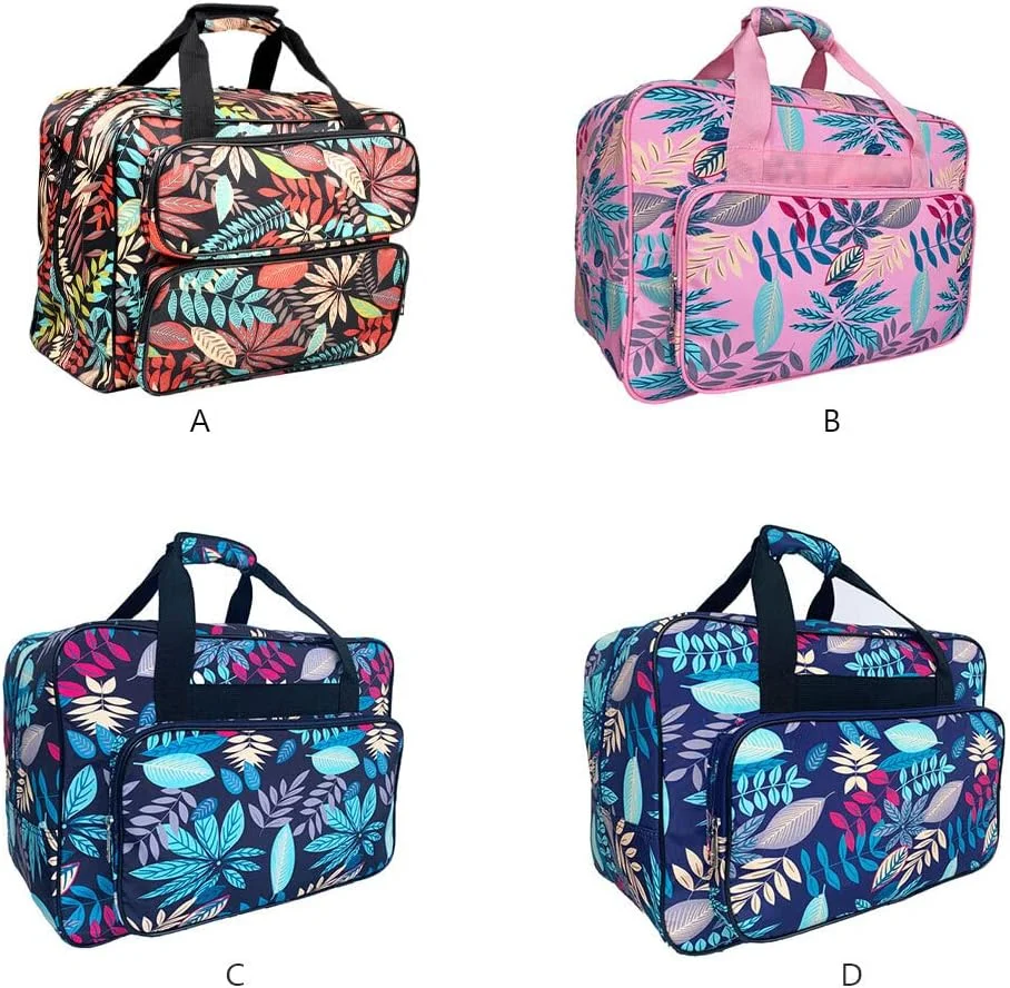 کیف نگهداری وسایل سفر، کیف حمل چرخ خیاطی با دسته، محفظه بندی لوازم، نایلونی، طرح چاپی، مناسب چمدان و محفظه های چمدانی، آبی روشن