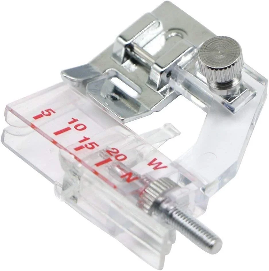 پایه نوار اریب دوز قابل تنظیم 5 تا 20 میلی‌متر مناسب برای تمامی چرخ خیاطی‌های پایین پایه، سینگر، برادر، بیبی‌لاک، یورو-پرو، ژانومه، کنمور، وایت، جوکی، نیو هوم، سیمپلیسیتی، النا و غیره