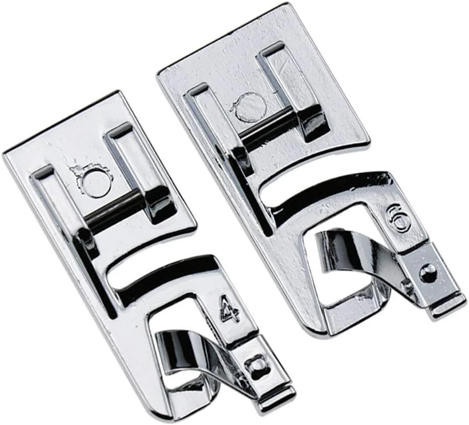 مجموعه پایه های دوخت باریک لبه گرد دستگاه خیاطی Stormshopping (4 میلی متر و 6 میلی متر) - مناسب برای تمام دستگاه های خیاطی پایه کوتاه ضامن دار سینگر، برادر، بیبی لاک، یورو-پرو، ژانومه، کنمور، وایت، جوکی، نیو هوم، سیمپلیسیتی، النا