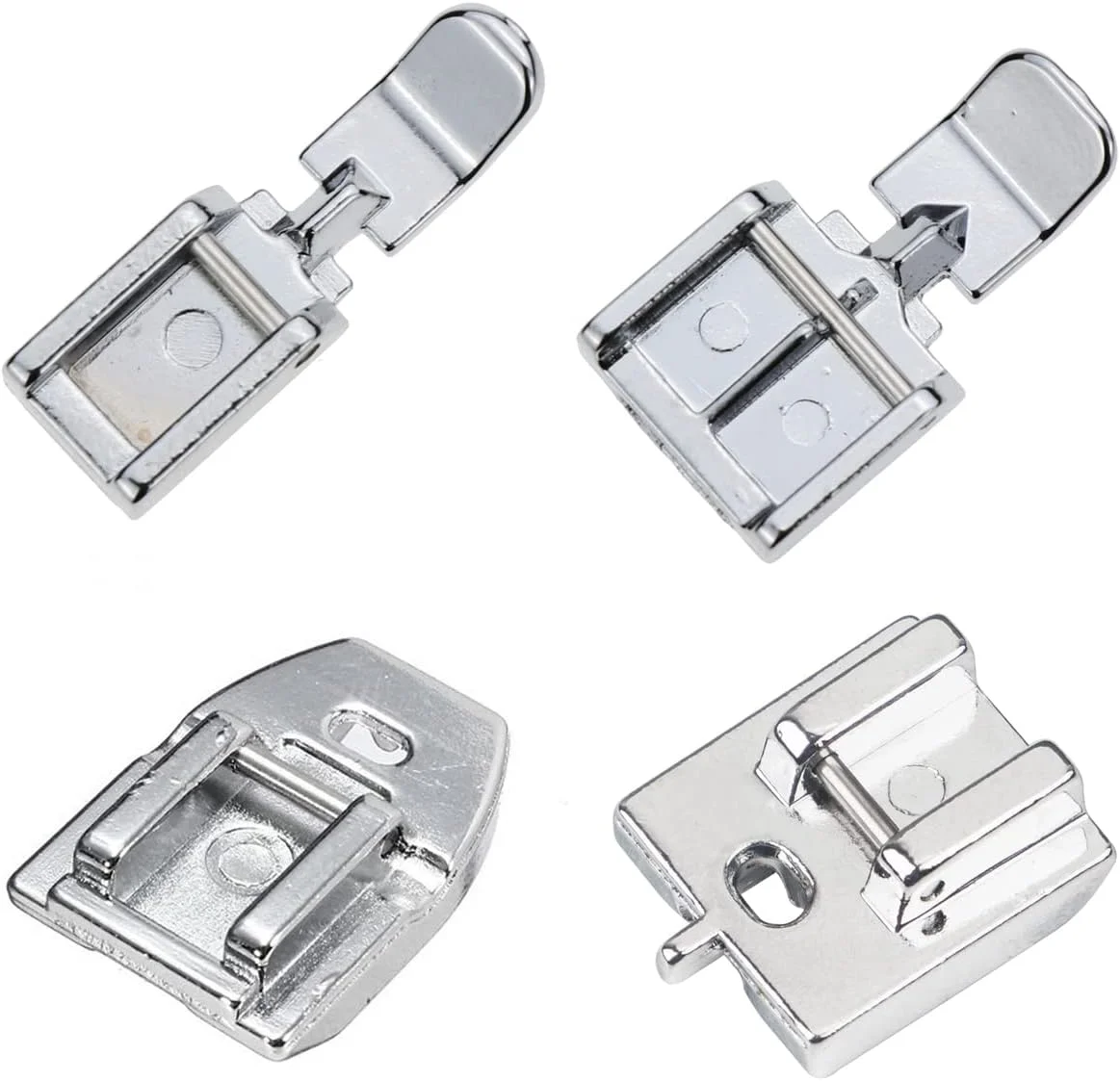 مجموعه 4 عددی پایه زیپ دوزی چرخ خیاطی Stormshopping، شامل پایه زیپ دوزی باریک و مخفی، مناسب برای اکثر چرخ خیاطی های پایه کوتاه Singer، Brother، Janome، Babylock