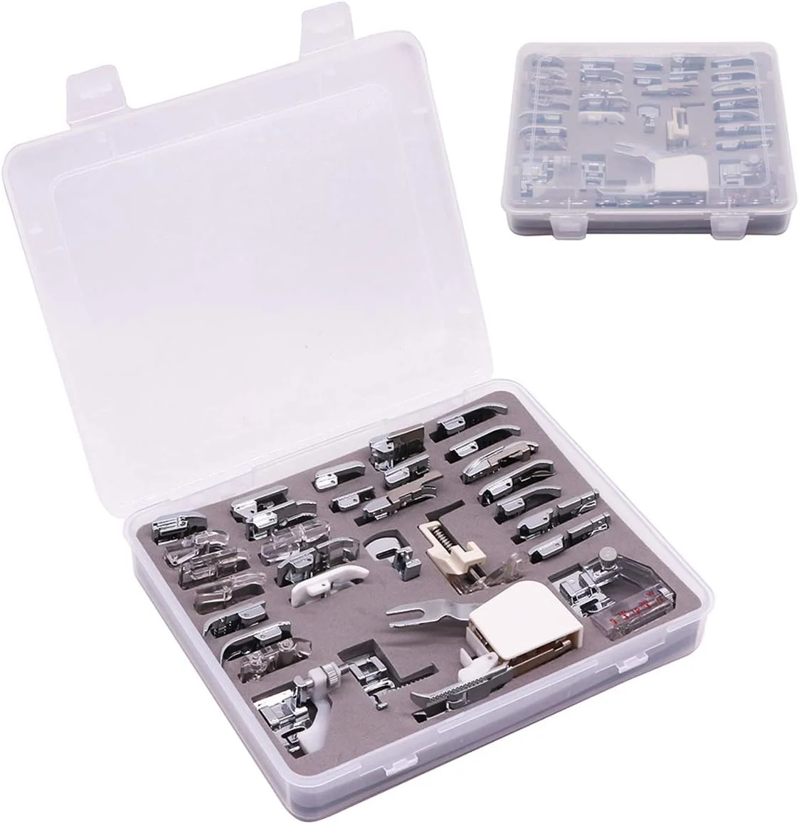 مجموعه 30 عددی پایه های چرخ خیاطی خانگی حرفه ای برای Brother، Babylock، Singer، Janome، Elna، Toyota، New Home، Simplicity و Kenmore با ساق کوتاه