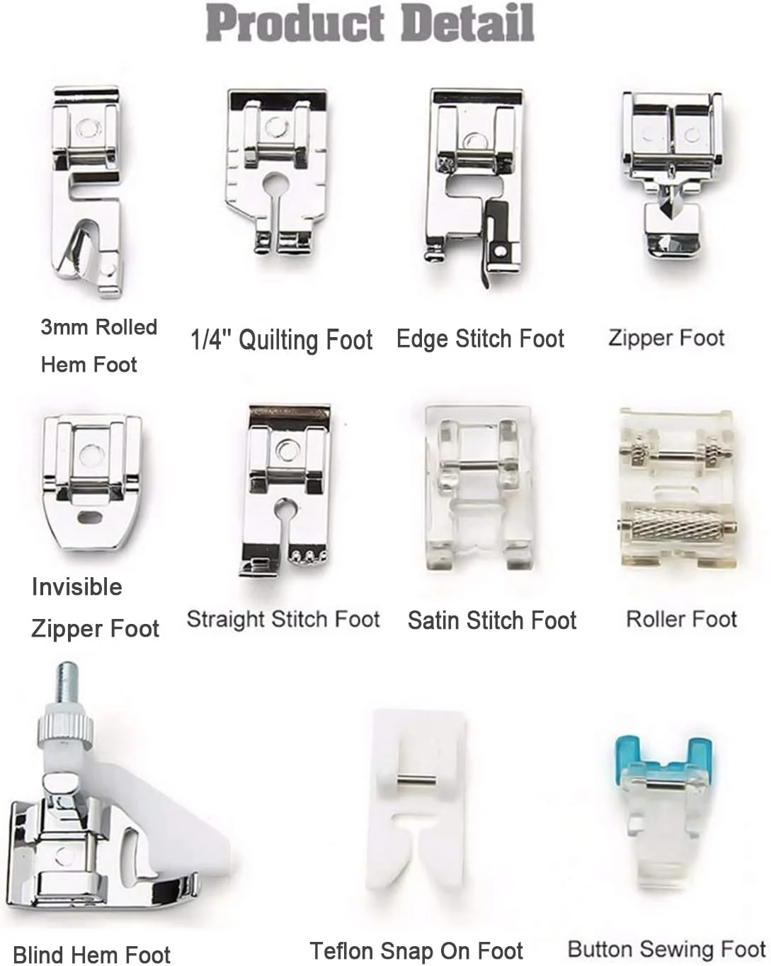 ست 11 عددی پایه های چرخ خیاطی Stormshopping مناسب برای چرخ خیاطی های پایه کوتاه Singer، Brother، Babylock، Euro-Pro، Janome، Kenmore، White، Juki، New Home