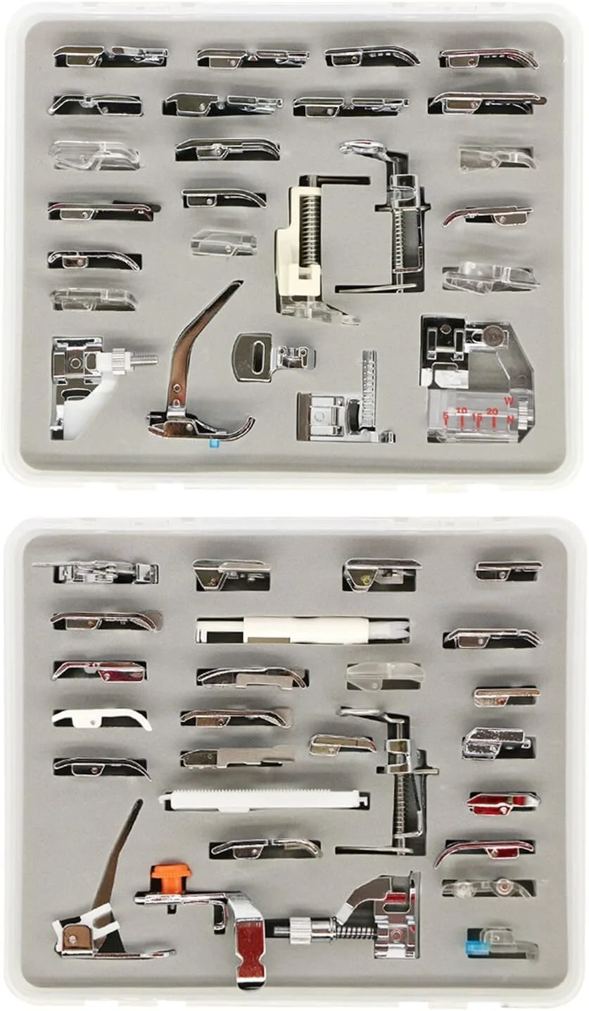 مجموعه 52 عددی پایه های چرخ خیاطی خانگی Stormshopping Professional به همراه دفترچه راهنمای انگلیسی برای چرخ خیاطی های Janome Brother Singer با ساق کوتاه