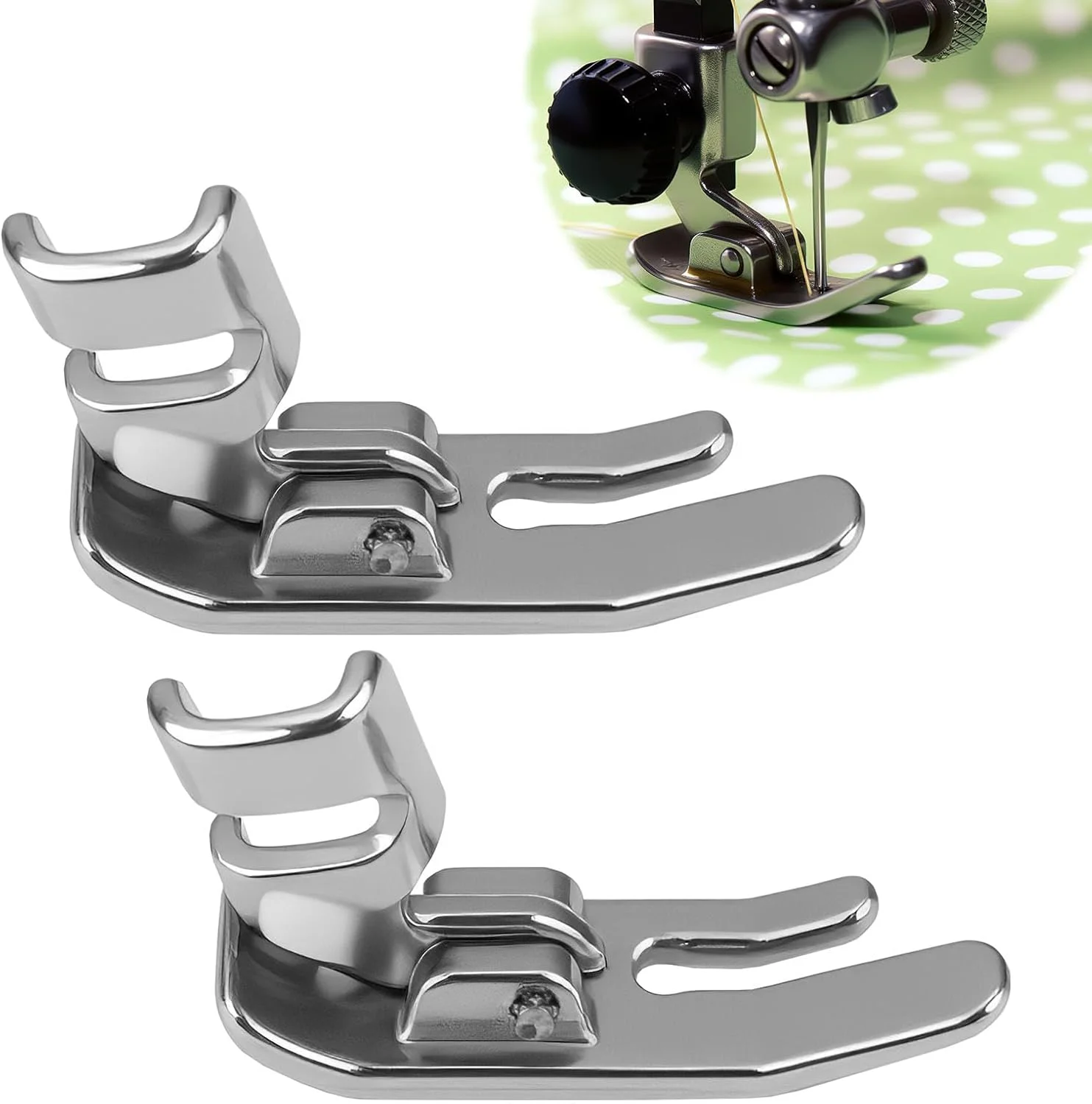 پایه دوخت مستقیم باریک 10 میلی‌متری (0.4 اینچ) 2 عددی سازگار با Brother Juki Kenmore Singer و غیره، پایه چرخ خیاطی برای خیاط، خانه‌دار، طراح، صنعتگر چرم، سازنده پوشاک