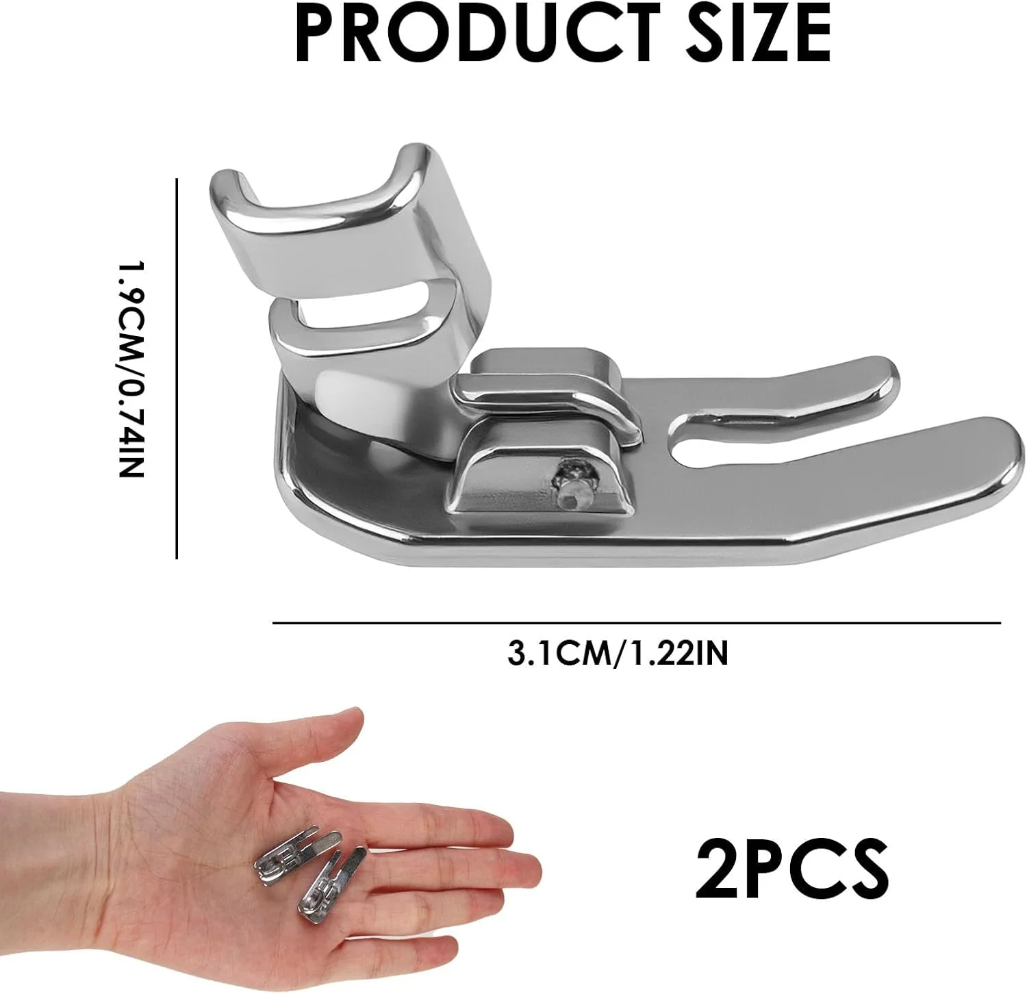 پایه دوخت مستقیم باریک 10 میلی‌متری (0.4 اینچ) 2 عددی سازگار با Brother Juki Kenmore Singer و غیره، پایه چرخ خیاطی برای خیاط، خانه‌دار، طراح، صنعتگر چرم، سازنده پوشاک