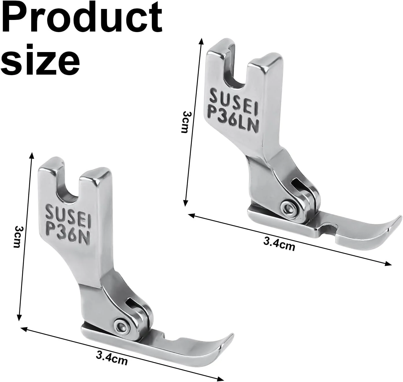 ۲ عدد پایه زیپ دوزی طنابی، پایه فلزی چرخ خیاطی، پایه دوخت مستقیم سازگار با چرخ خیاطی های سینگر، برادر، ژانومه، جوکی، بیبی لاک، النا، وایت، سیمپلیسیتی و ریکار