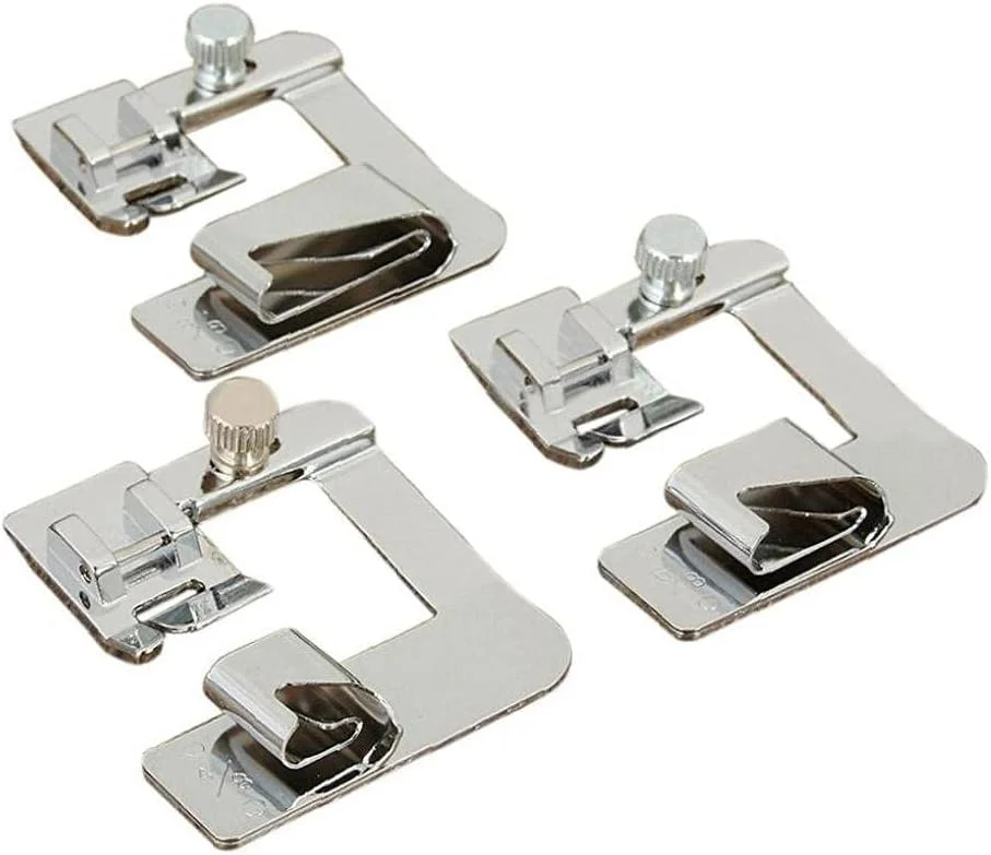 ست ۳ عددی پایه چرخ خیاطی باریک لبه رول شده مناسب برای چرخ خیاطی های چند منظوره خانگی (۱۳، ۱۹، ۲۵ میلی متر) لوازم جانبی دست ساز DIY