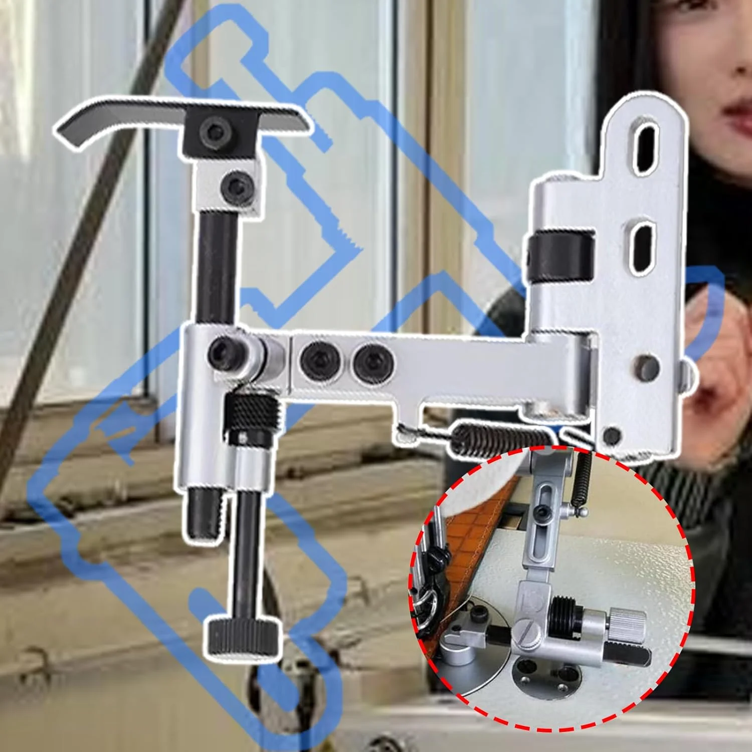 راهنمای لبه های معلق فلزی برای چرخ خیاطی، جایگزینی راهنمای لبه های آویزان معلق برای چرم ضخیم و پارچه سنگین فلزی