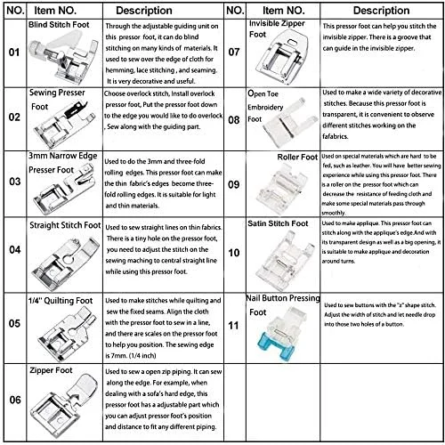 ست پایه های چرخ خیاطی خانگی SYGA (۱۱ عددی)