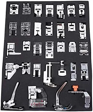 ست پایه چرخ خیاطی ۳۲ عددی Syga، پایه های مناسب برای Brother، Singer، Janome و غیره