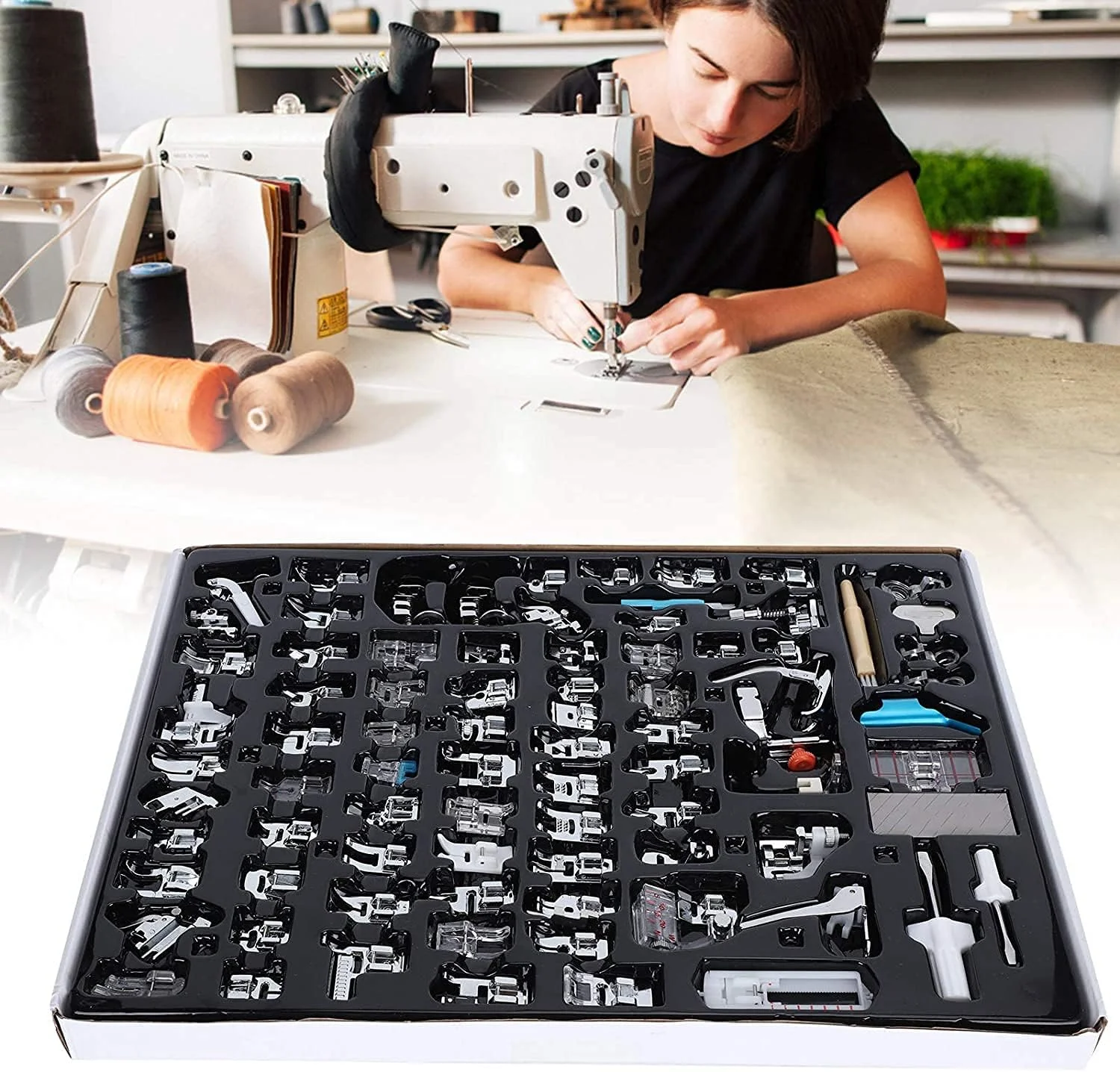 مجموعه ۸۲ عددی پایه های چرخ خیاطی SYGA، لوازم جانبی خانگی برای چرخ خیاطی های خانگی با ساق کوتاه، قطعات یدکی چرخ خیاطی چند منظوره، مناسب برای راجش، اوشا، برادر، سینگر - مجموعه ۸۲ عددی