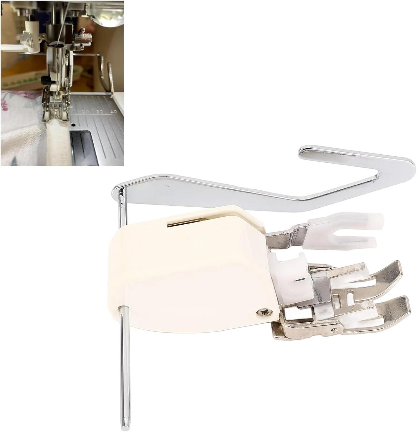 پایه دوخت ضخیم دوز ۷ میلی متری به همراه میله راهنما مناسب چرخ خیاطی های خانگی چند منظوره با پایه کوتاه