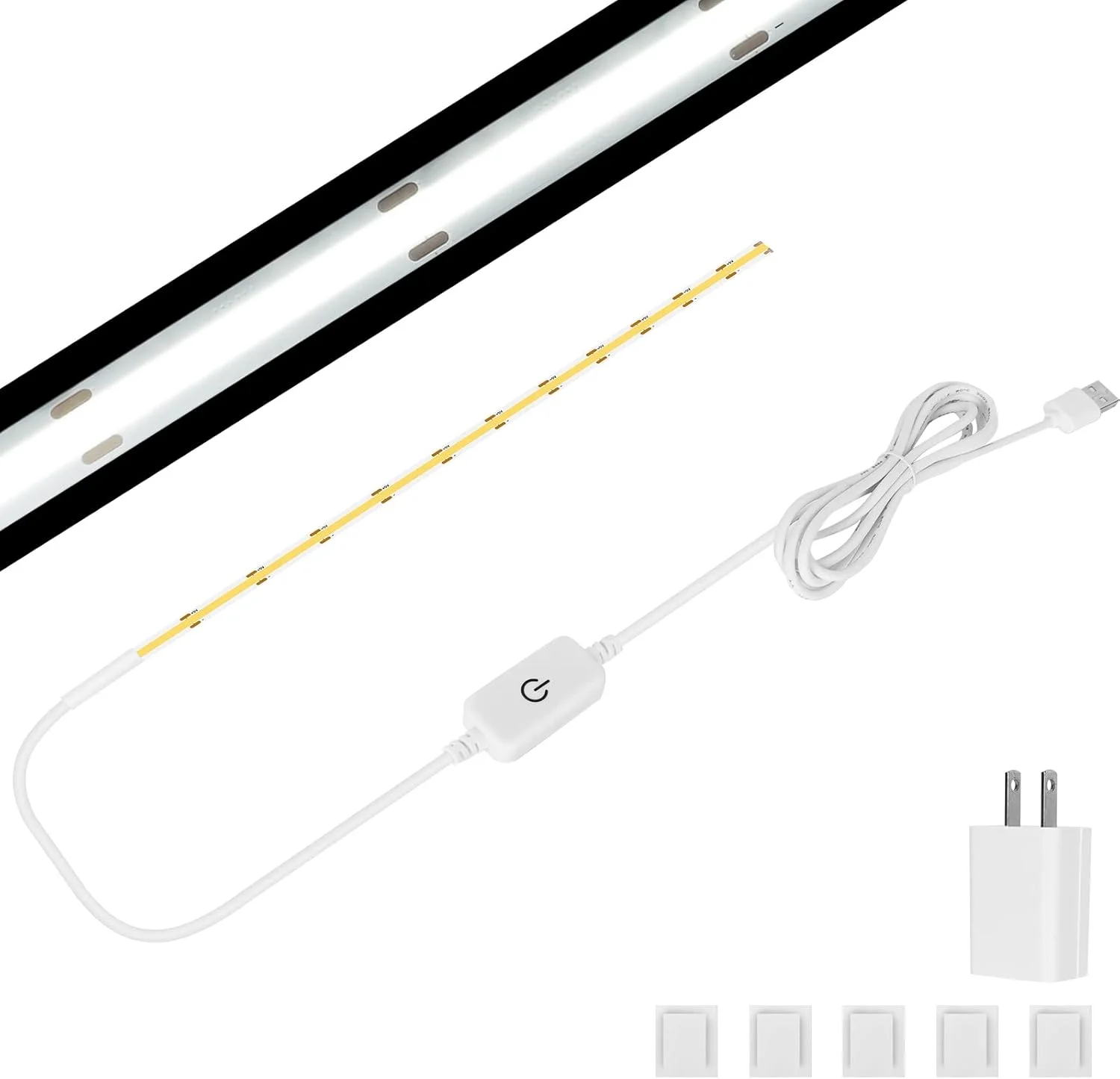 چراغ خیاطی COB تاتازون با دیمر لمسی، نوار چراغ خیاطی یکنواخت 6500K با قابلیت تنظیم نور، 144 LED سفید سرد