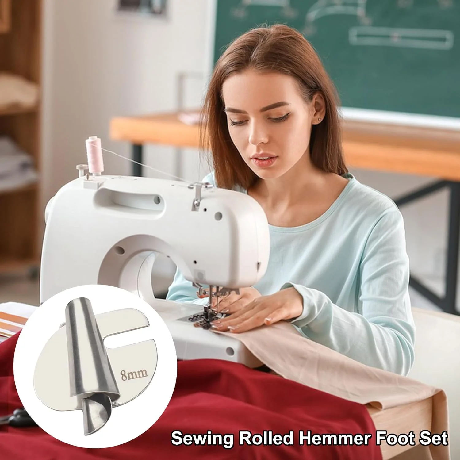 پایه لب تو جهانی ارتقا یافته TCPENG 2024، پایه فشارنده لب تو با 6 سایز پهنای 3 تا 8 میلی متر، پایه چرخ خیاطی، پایه لب تو صنعتی خانگی (6 عددی_ 3/4/5/6/7/8 میلی متر)