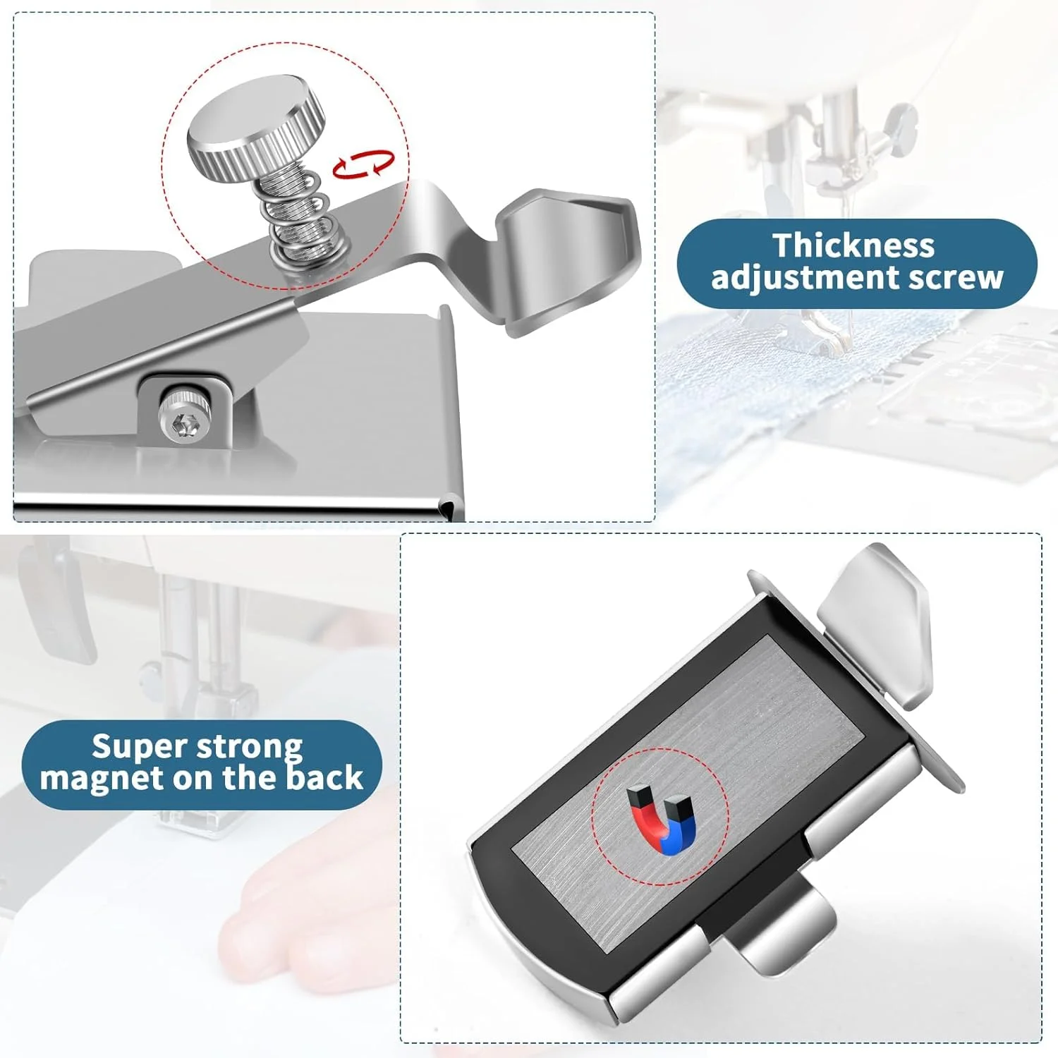 راهنمای درز مغناطیسی TIGARI، خط کش چند منظوره، راهنمای لبه، راهنمای درز، راهنمای لبه برای چرخ خیاطی پایه پیاده روی، لوازم جانبی خیاطی