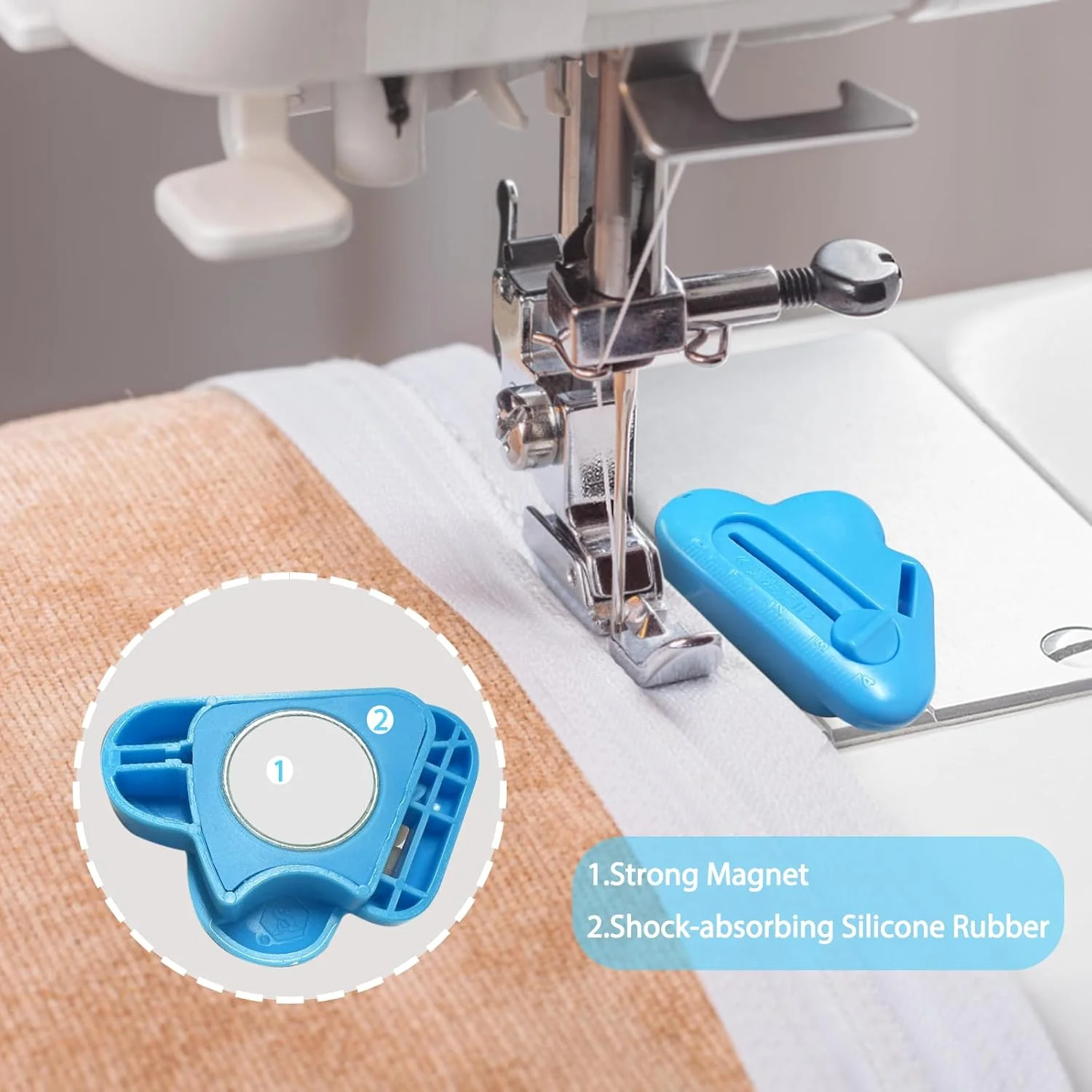 راهنمای درز مغناطیسی TIGARI با شکافنده درز، راهنمای چند منظوره مغناطیسی چند ضلعی ارتقا یافته 2025 با مقیاس، لوازم جانبی و ملزومات خیاطی جهانی برای چرخ خیاطی