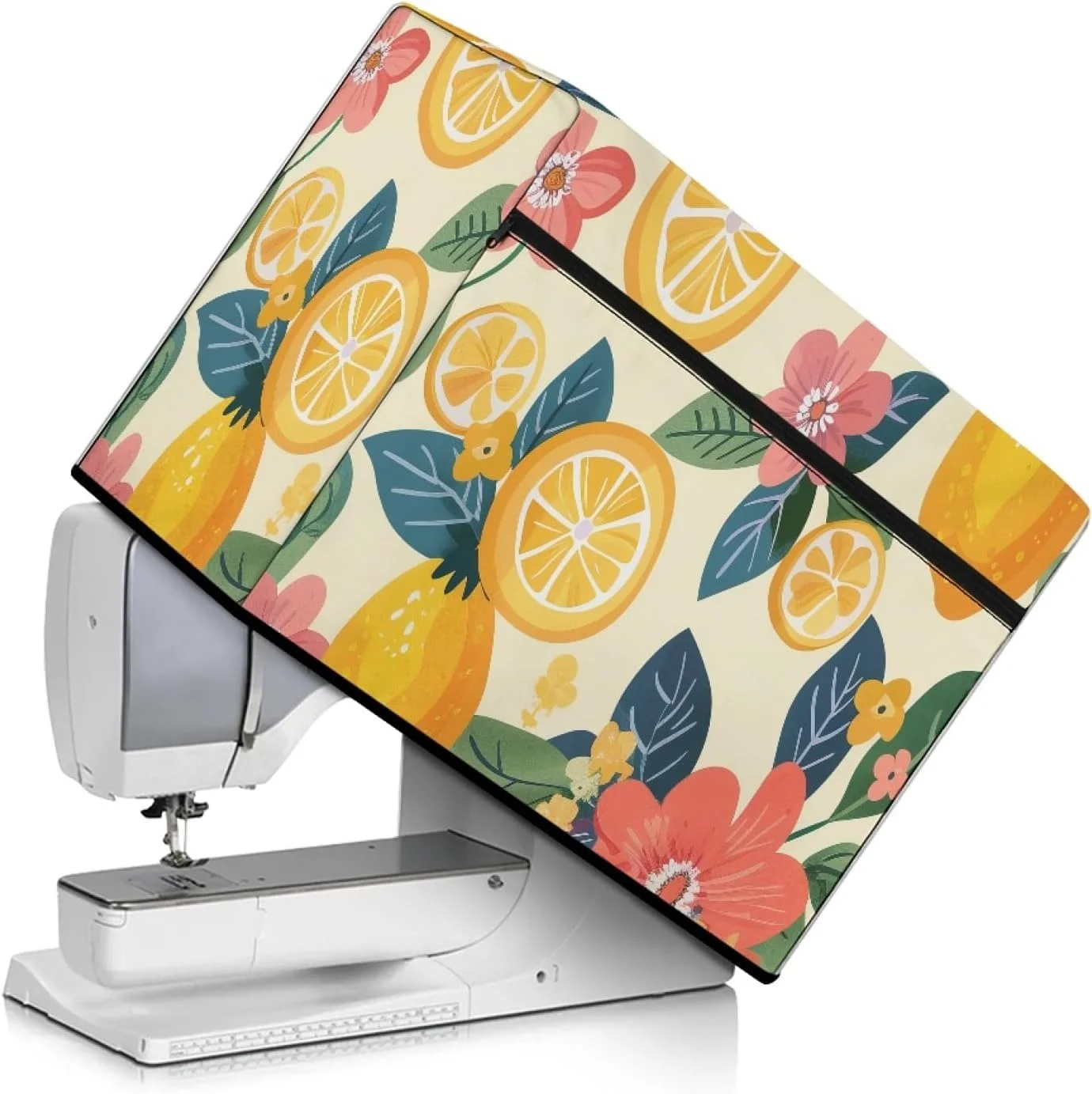 روکش محافظ چرخ خیاطی ضد گرد و غبار با طرح لیمو و جیب، مناسب برای اکثر چرخ خیاطی های استاندارد، استفاده آسان و تاشو روکش محافظ چرخ خیاطی ضد گرد و غبار با طرح لیمو و جیب، مناسب برای اکثر چرخ خیاطی های استاندارد، استفاده آسان و تاشو