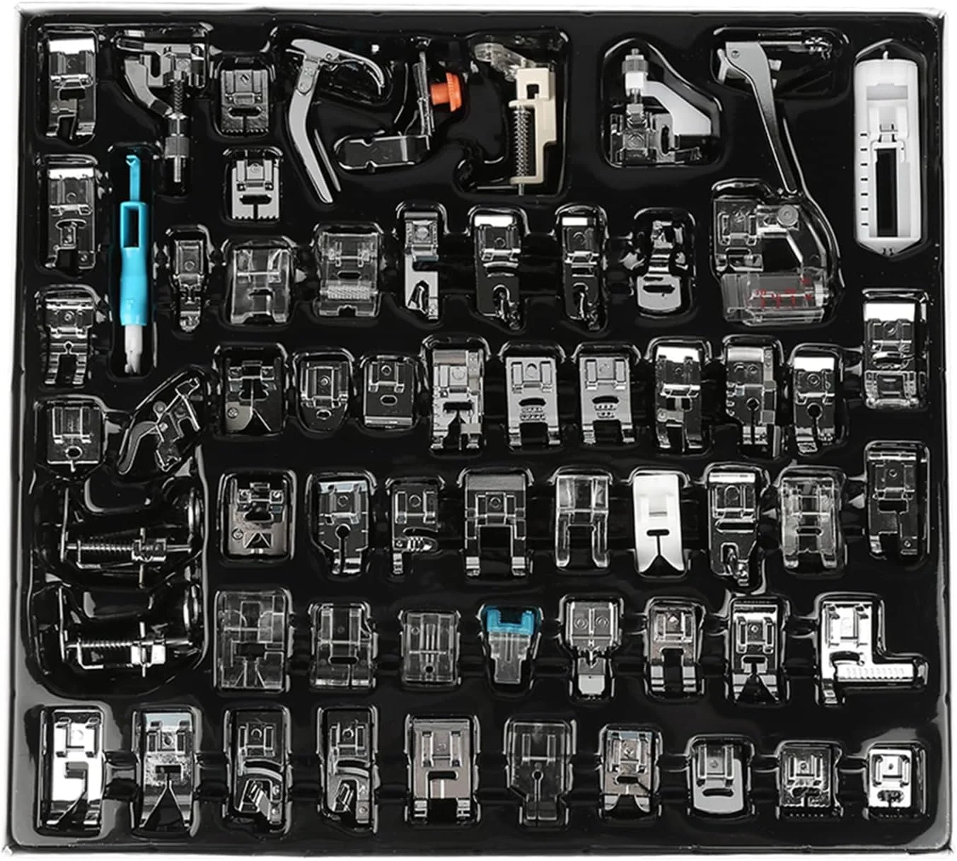 مجموعه 62 عددی لوازم جانبی چرخ خیاطی چند منظوره خانگی Tnfeeon، شامل پایه های دوخت و ابزار حرفه ای برای خیاطی در منزل مجموعه 62 عددی لوازم جانبی چرخ خیاطی چند منظوره خانگی Tnfeeon، شامل پایه های دوخت و ابزار حرفه ای برای خیاطی در منزل