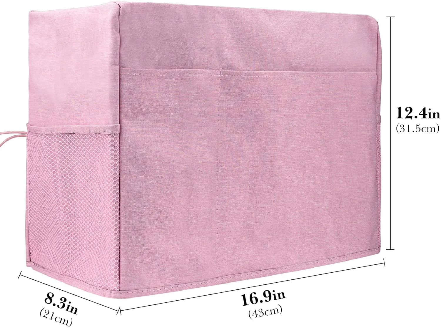 روکش گرد و غبار چرخ خیاطی TOCCOOL 12.4 اینچی - دارای کیف محافظ با 4 جیب برای نگهداری لوازم جانبی، سازگار با اکثر چرخ خیاطی ها (صورتی)