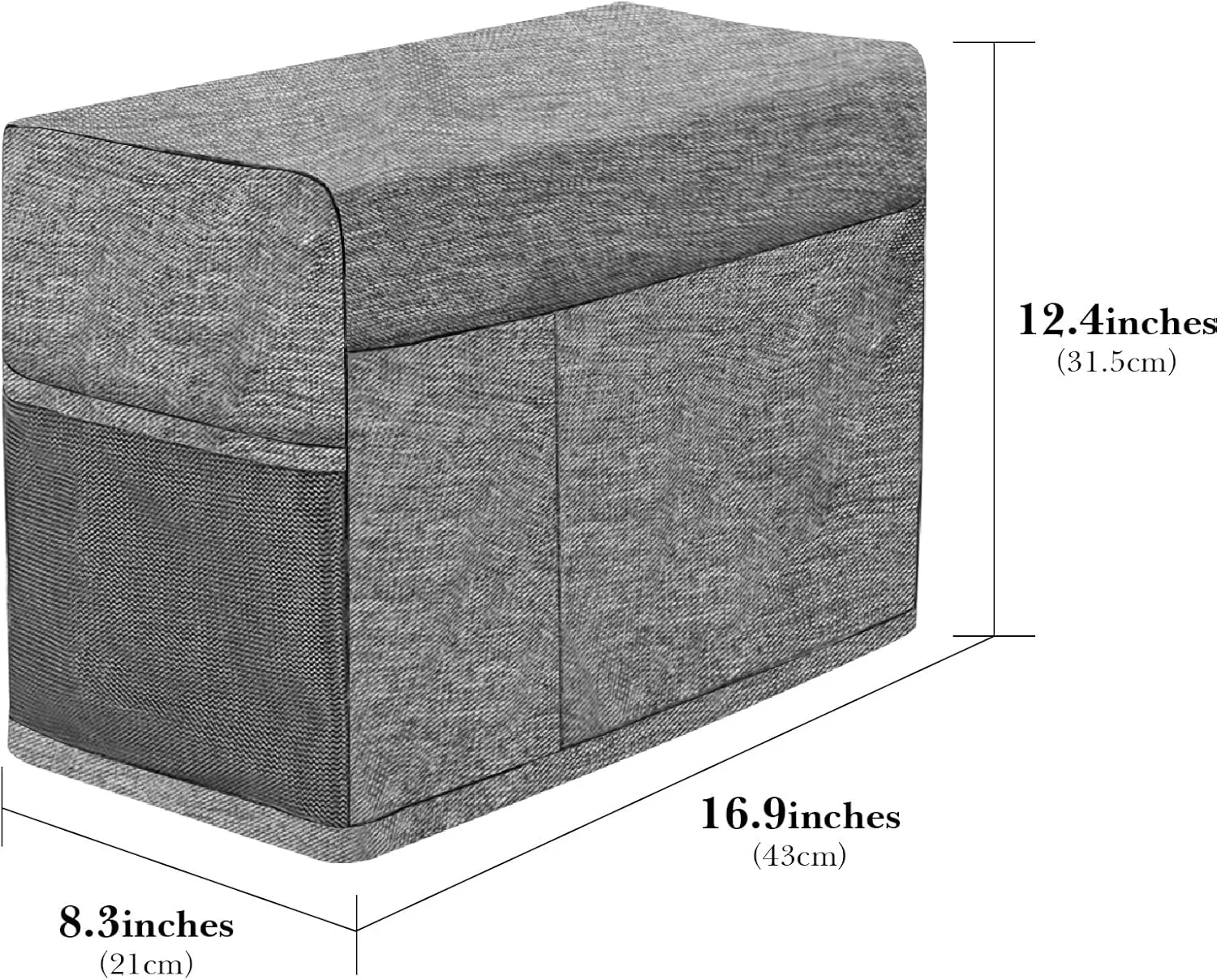 کیف چرخ خیاطی، ارتفاع 32 سانتی متر، 4 جیب، خاکستری