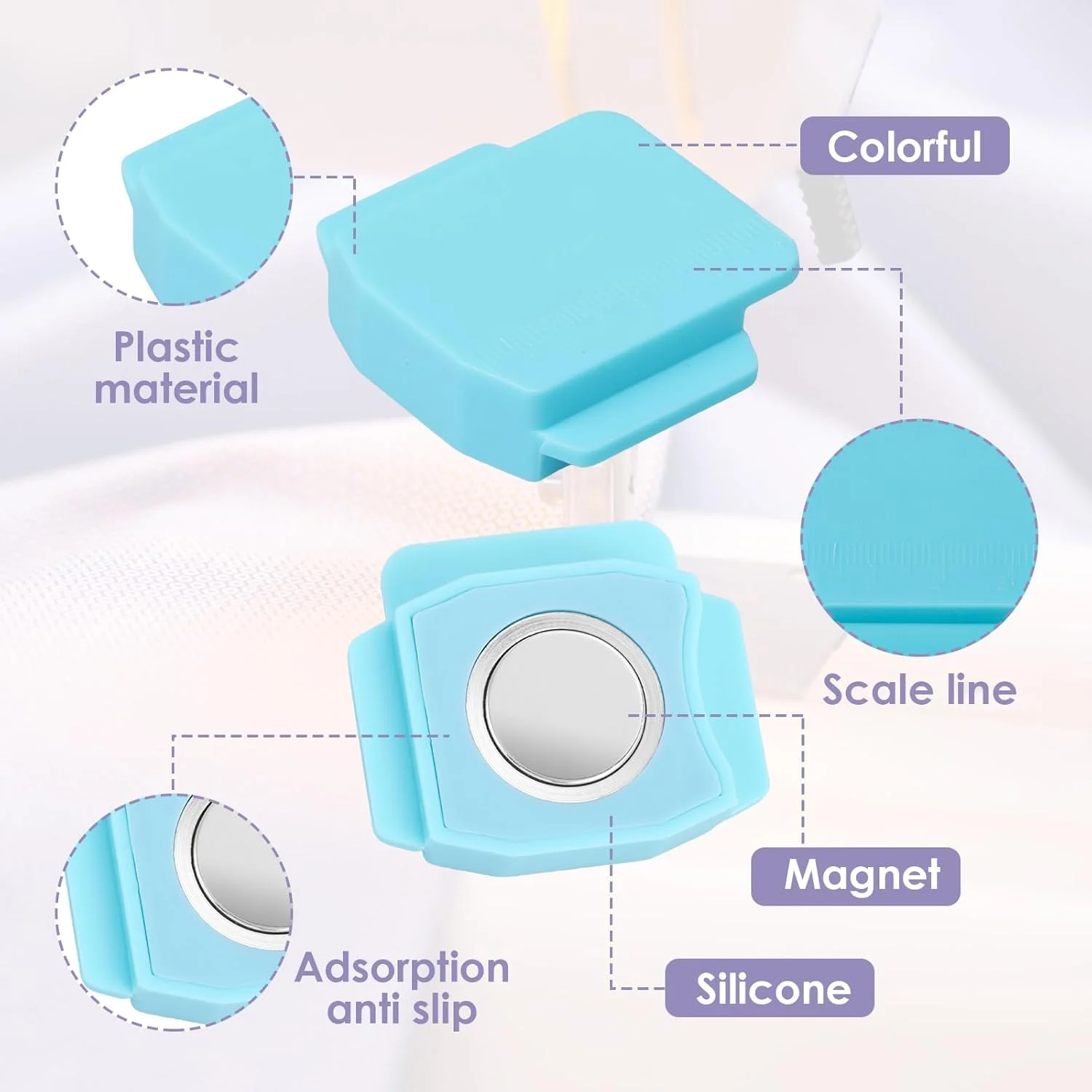 راهنمای درز مغناطیسی TNTGMG، 12 قطعه راهنمای لبه دوزی چند منظوره خیاطی با مقیاس، 5 x 4.4 x 1.3 سانتی متر، لوازم جانبی خیاطی چند ضلعی جهانی برای دستگاه مغناطیسی، ابزار جانبی