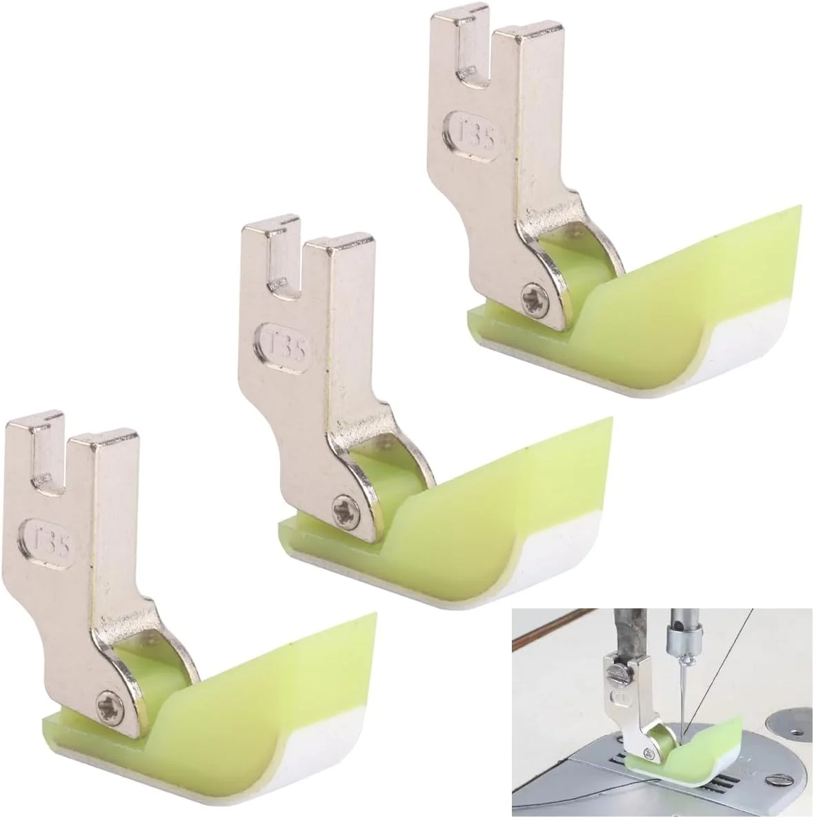 پایه های دوخت تفلون مدل T350 بسته 3 عددی، مناسب برای چرخ خیاطی های صنعتی Brother Consew Juki Mitsubishi Singer Sunstar پایه های دوخت تفلون مدل T350 بسته 3 عددی، مناسب برای چرخ خیاطی های صنعتی Brother Consew Juki Mitsubishi Singer Sunstar