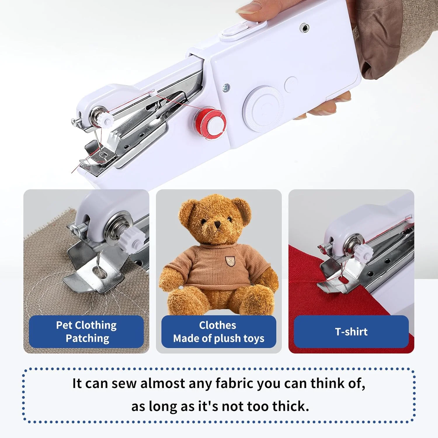 چرخ خیاطی دستی TurnOnLove، مینی چرخ خیاطی دستی، چرخ خیاطی دستی قابل حمل، فروش ویژه چرخ خیاطی، چرخ خیاطی دستی قابل حمل شارژی (بدون باتری)