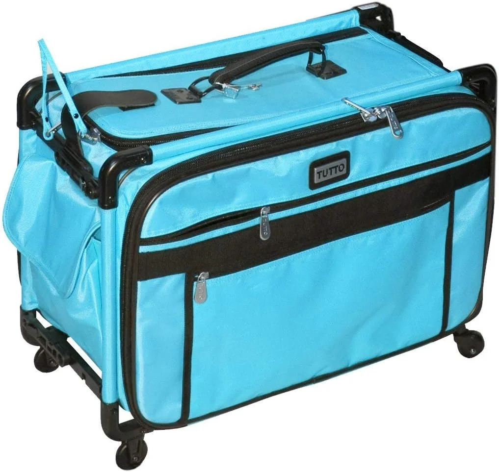کیف چرخ خیاطی بزرگ Tutto Mascot Metropolitan با چرخ، سایز بزرگ 22 اینچ، فیروزه ای