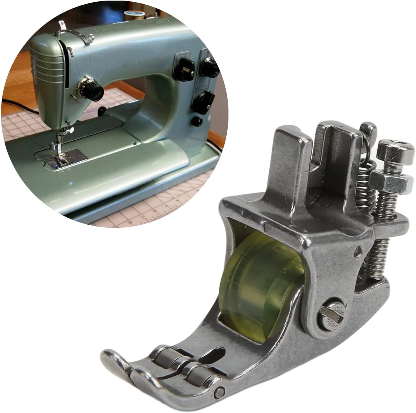 پایه چرخ لاستیکی، لوازم جانبی قطعات ماشین دوخت جهانی برای پایه های صنعتی و پارچه ضخیم فلزی سبک چند منظوره غلتکی حرفه ای چرم PVC بخیه کوچک