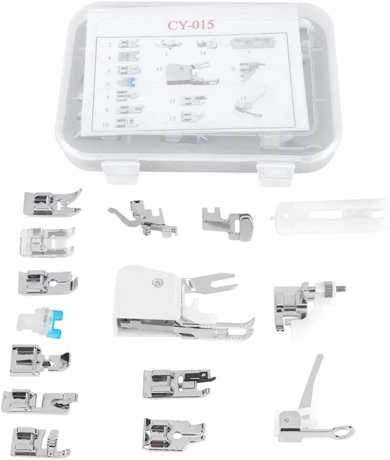 ست 15 عددی پایه های چرخ خیاطی چند منظوره خانگی ست 15 عددی پایه های چرخ خیاطی چند منظوره خانگی