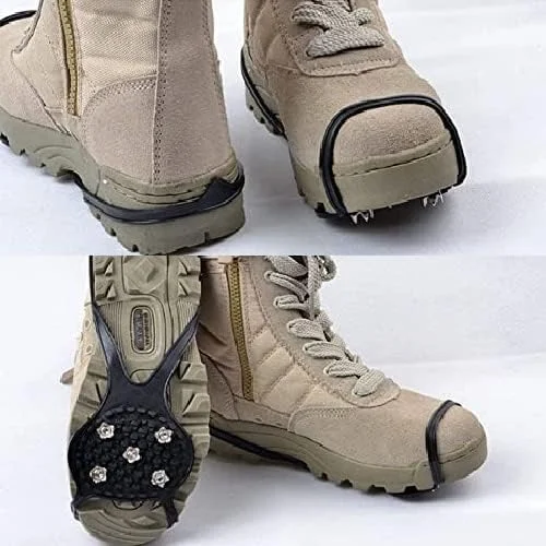 2 جفت گیره یخ شکن ضد لغزش جهانی برای کفش، یخ شکن کفش برای پیاده روی، گیره های کششی 5/8/10 میخ برای چکمه