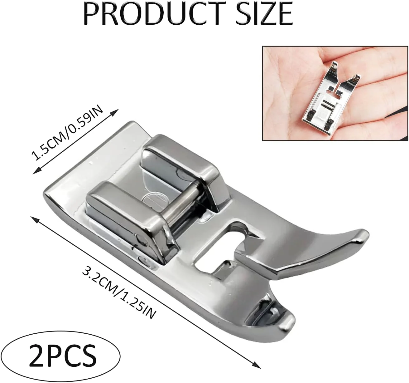 دو عدد پایه چرخ خیاطی چندمنظوره برای چرخ خیاطی های خانگی، پایه دوخت مستقیم و زیگزاگ، لوازم جانبی استیل ضد زنگ، سازگار با چرخ خیاطی های پایه کوتاه