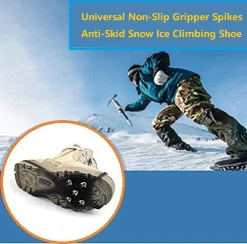 2 جفت گیره یخ شکن ضد لغزش جهانی برای کفش، یخ شکن کفش برای پیاده روی، گیره های کششی 5/8/10 میخ برای چکمه